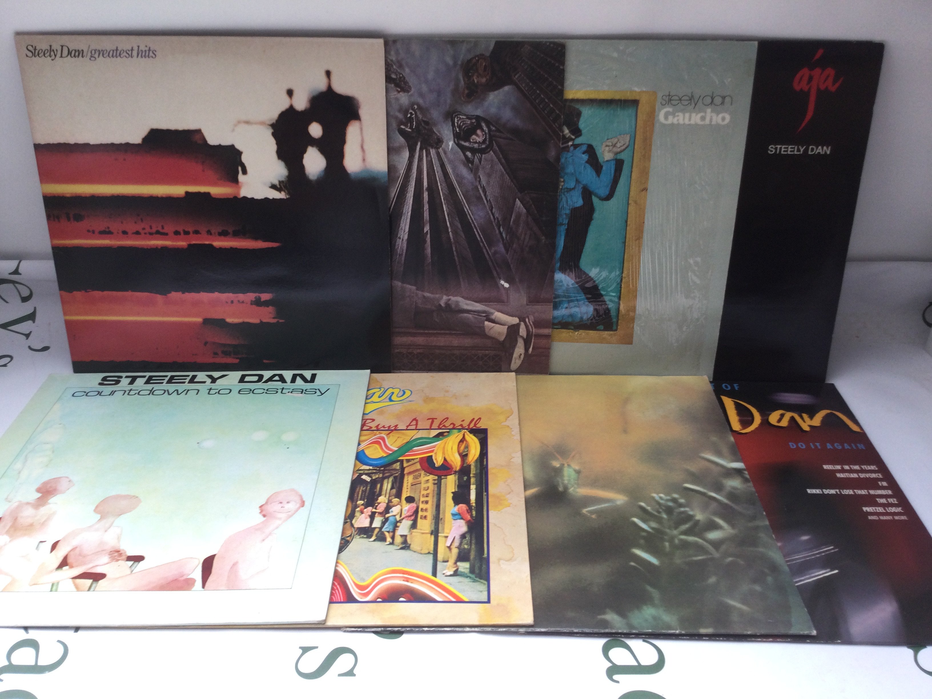 Eight Steely Dan LPs comprising Aja, Countdown To Ecstasy and others.