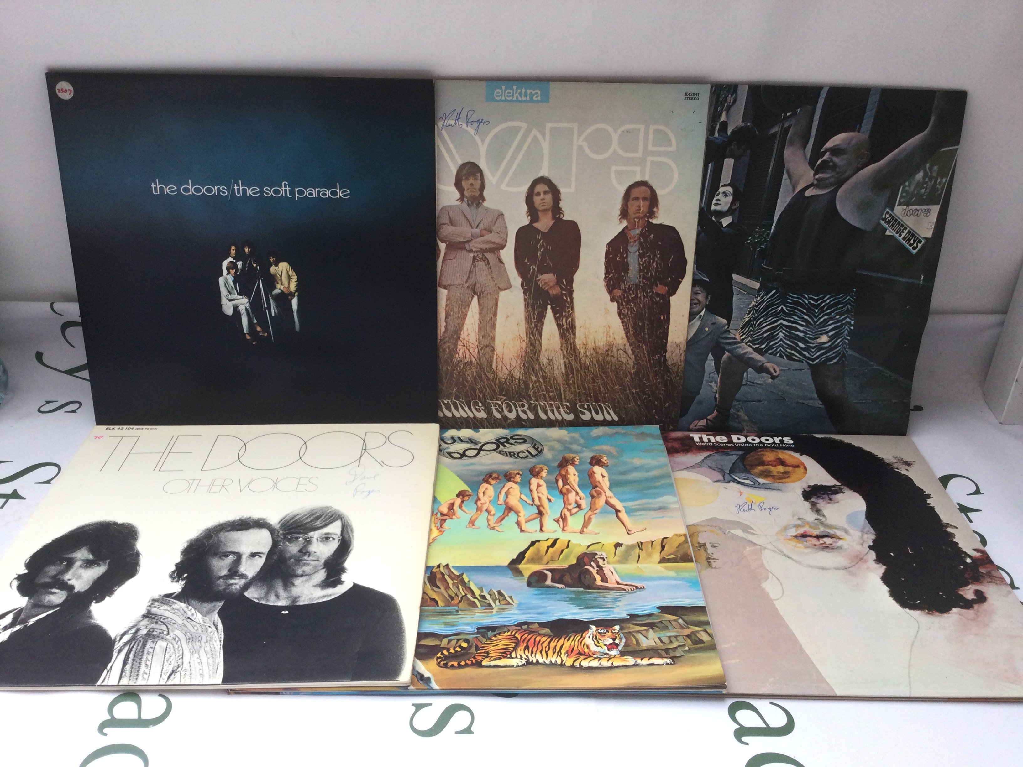 Six LPs by The Doors comprising The Soft Parade, Waiting For The Sun and others.