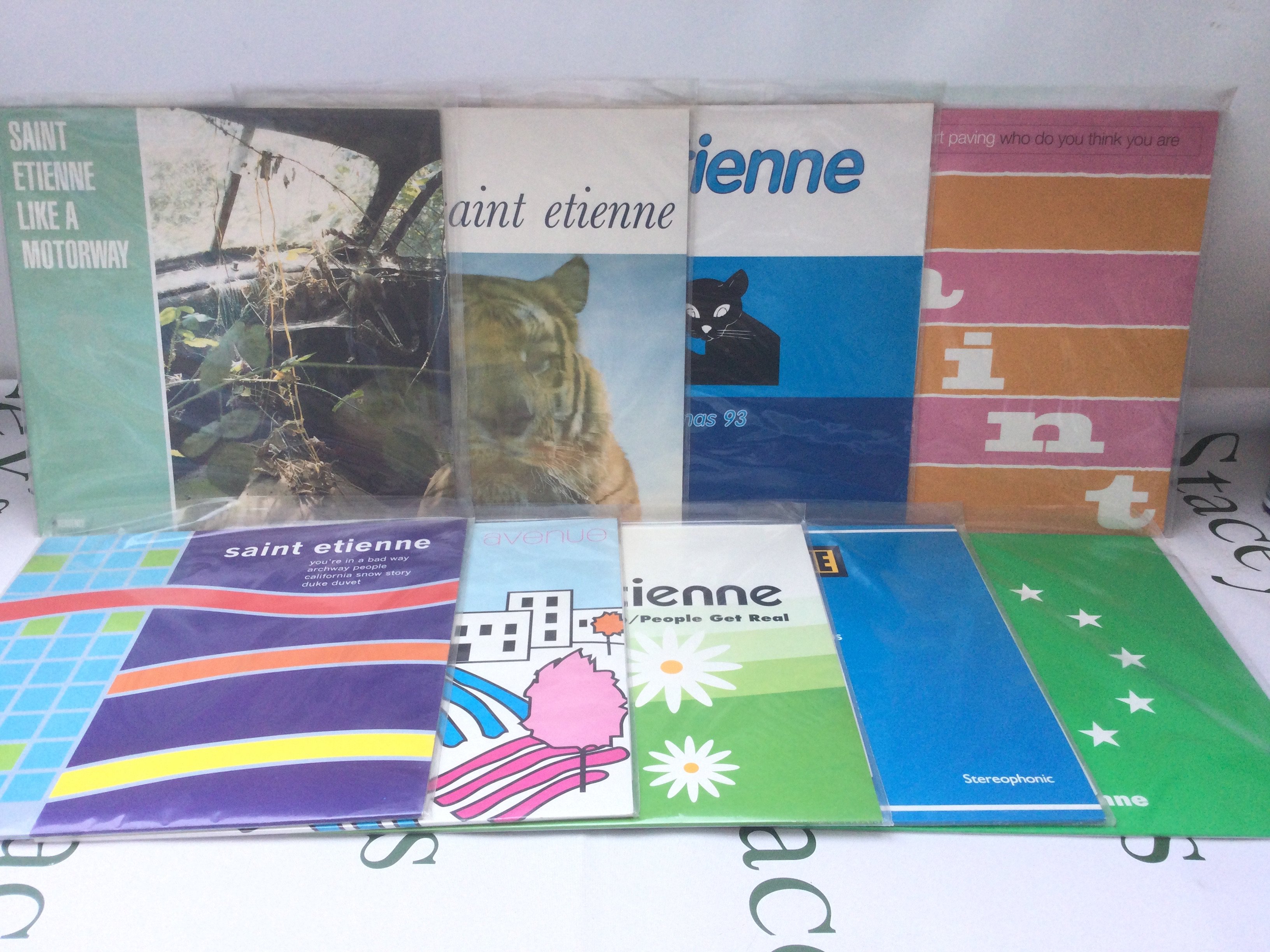 Nine Saint Etienne 12" singles.