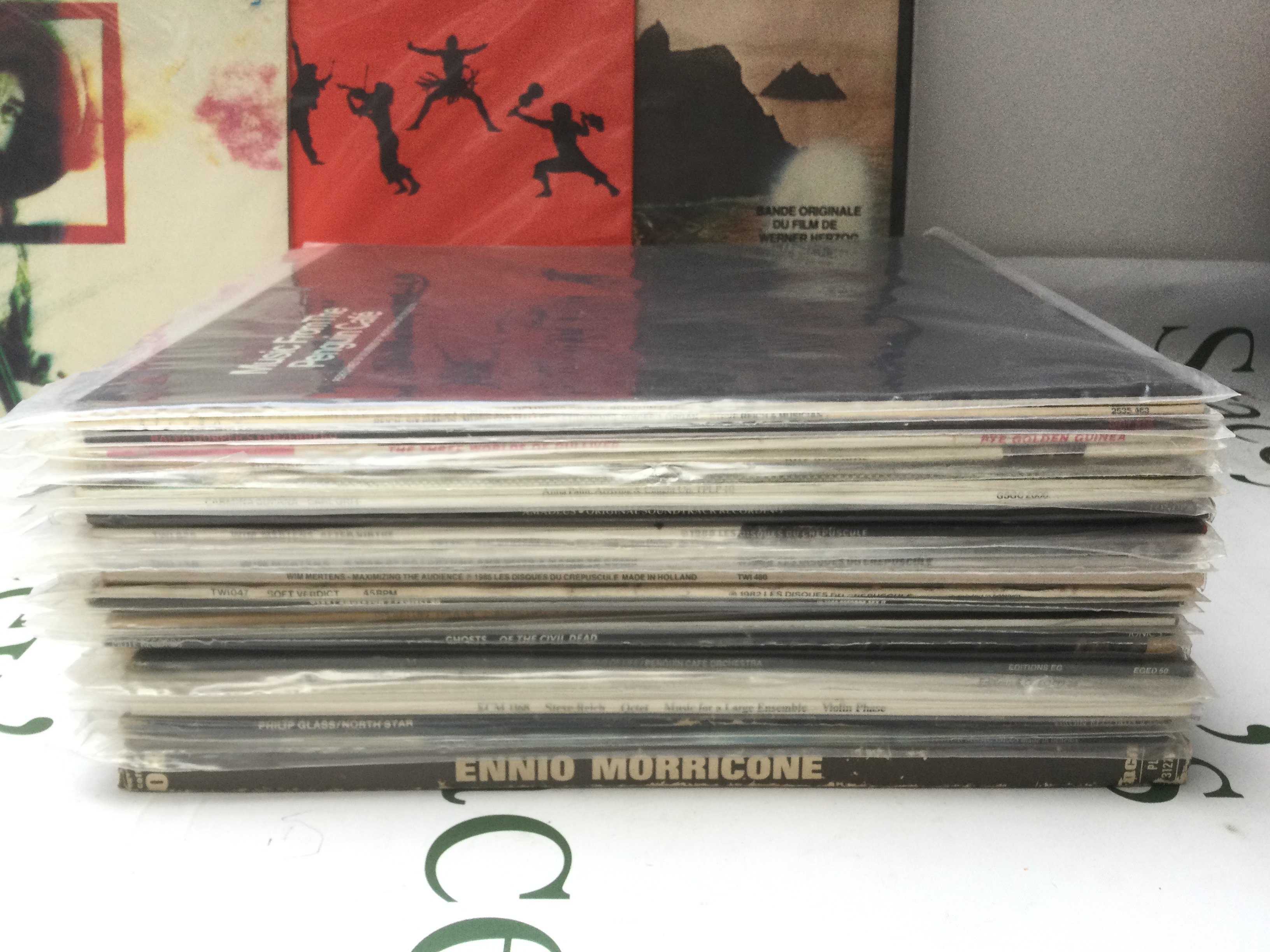 A collection of soundtrack and classical LPs.