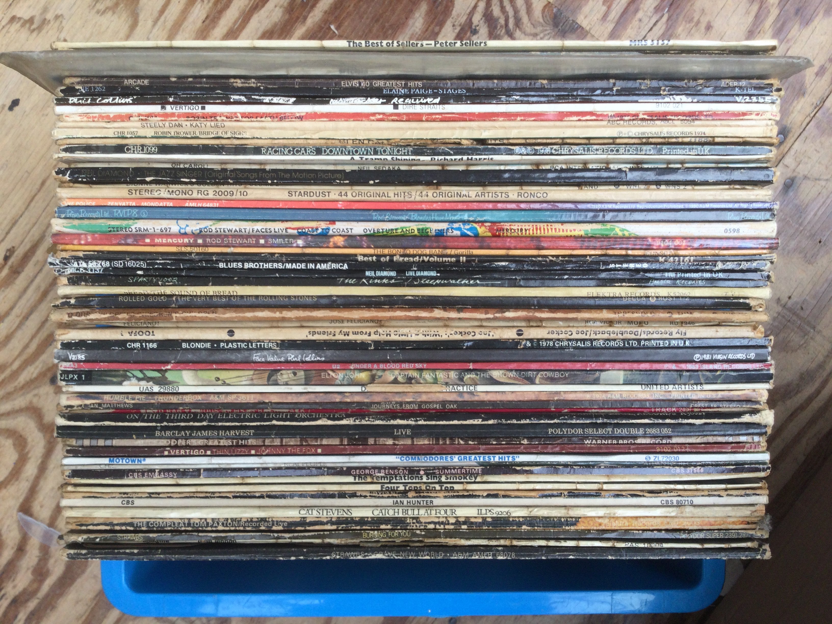 A collection of LPs by various artists including Steely Dan, The Specials, Strawbs and others.