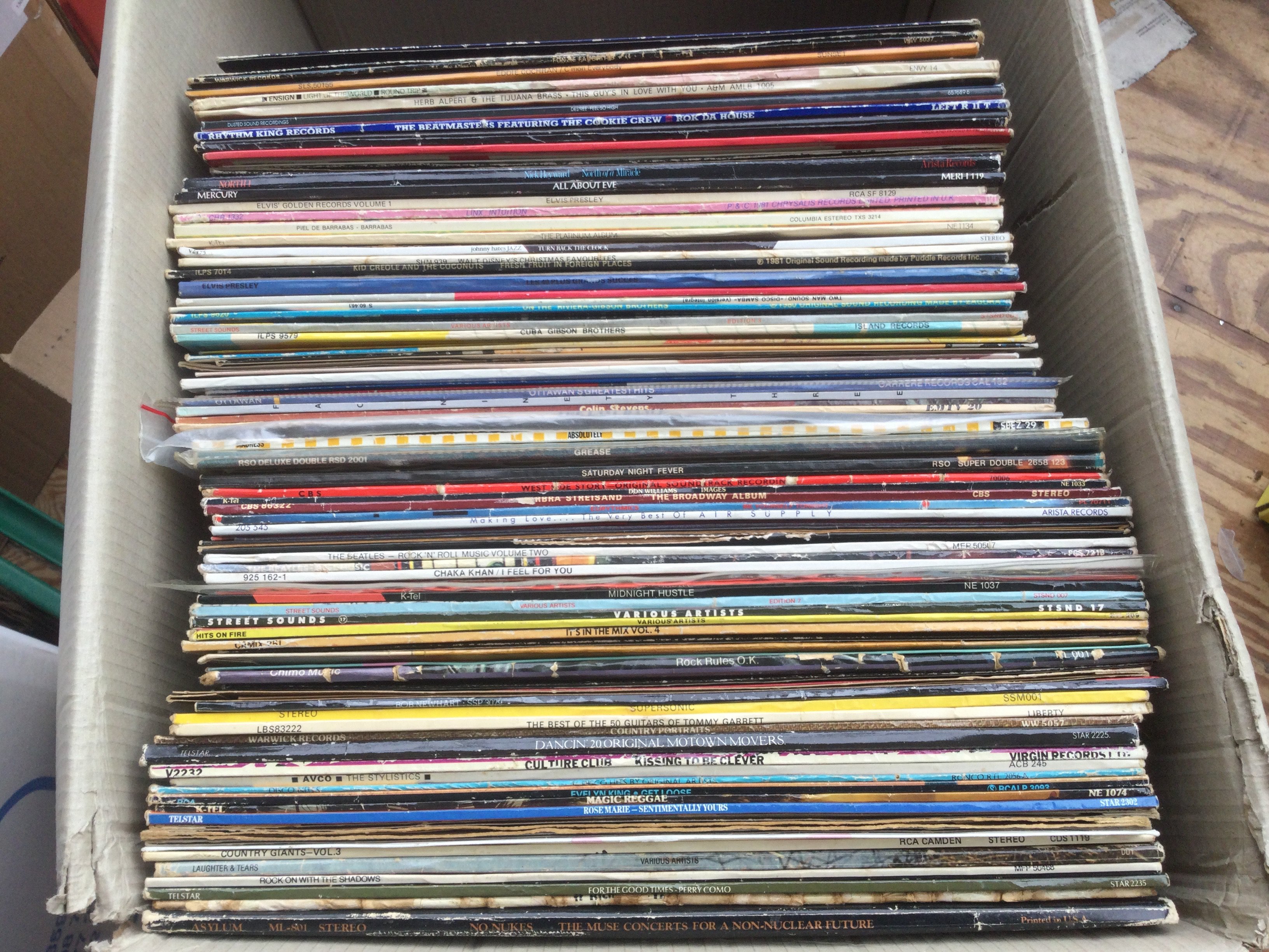 Two boxes of LPs and 12" singles by various artists including The KLF, Communards, Freez and many more.