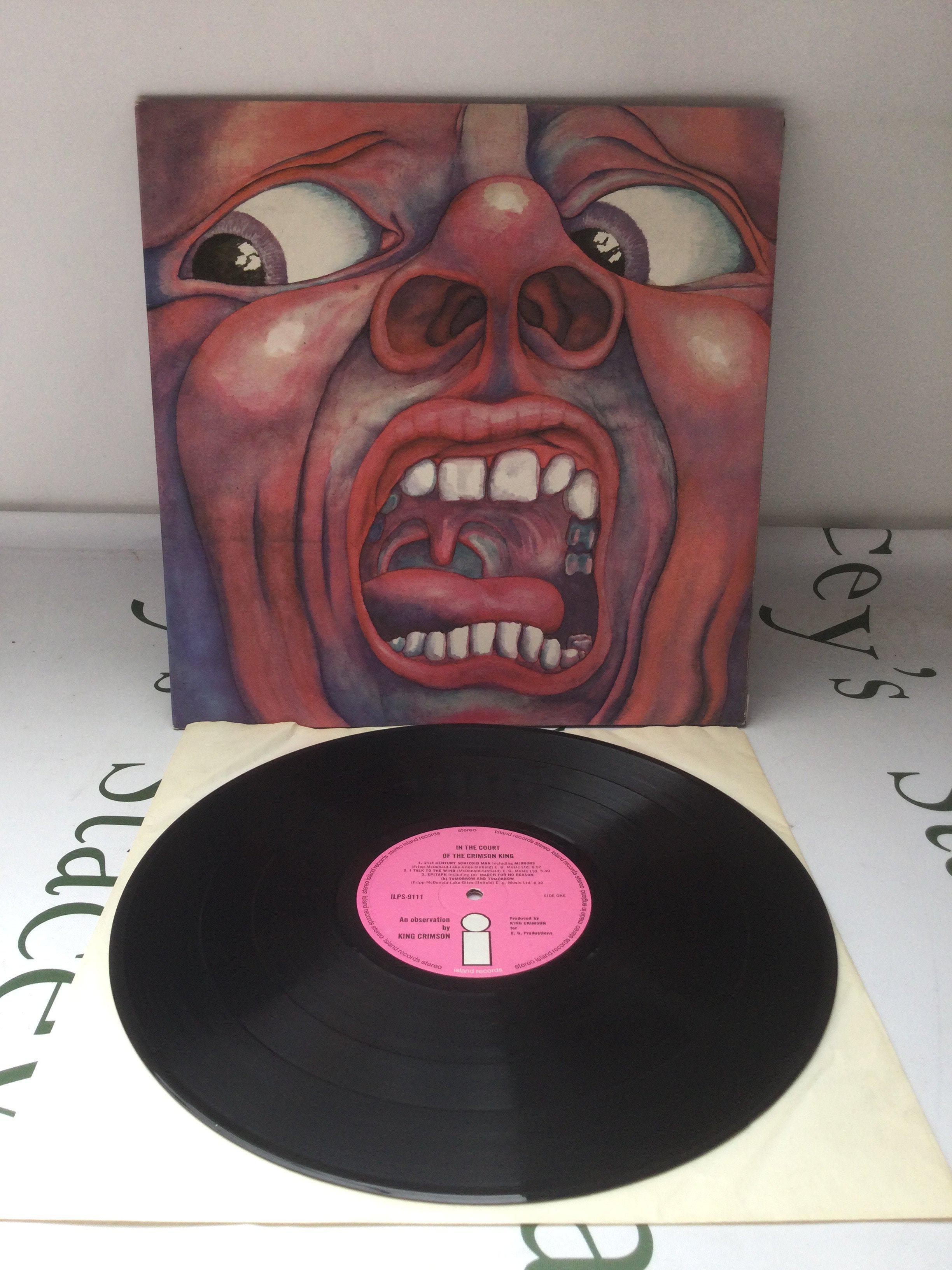 A first UK pressing of In The Court Of The Crimson King by King Crimson, EX/EX.