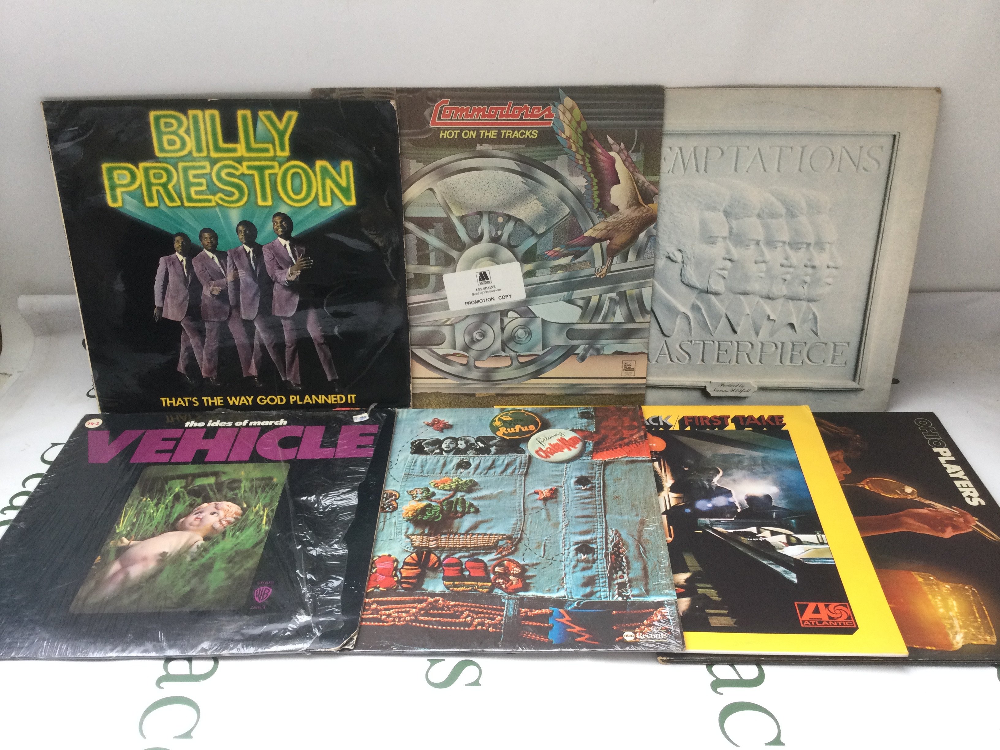 Fifteen funk and soul LPs by various artists including Billy Preston, Teddy Pendergrass, Roberta Flack and others.