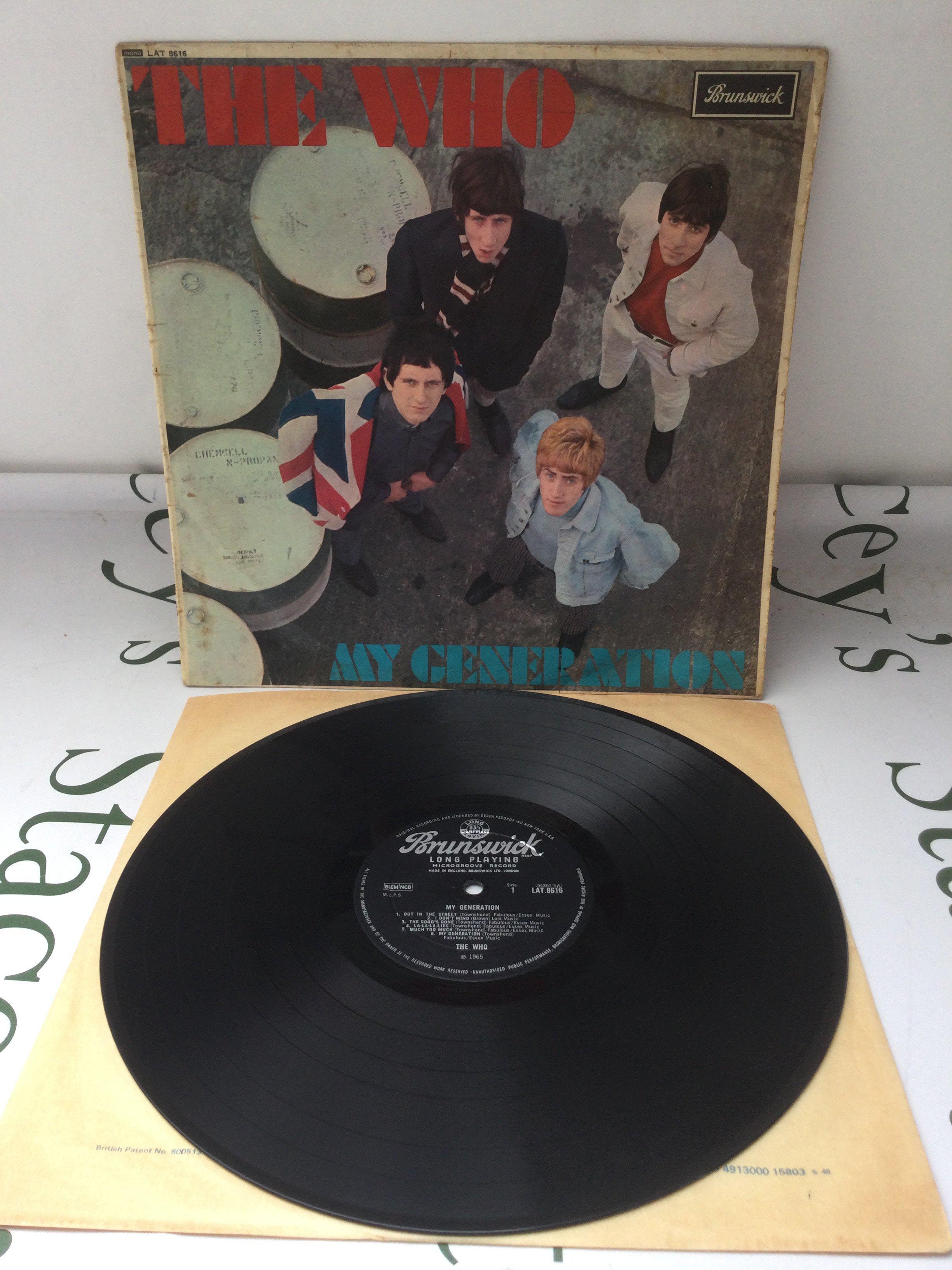 A first UK pressing of the My Generation LP by The Who, vinyl VG+.