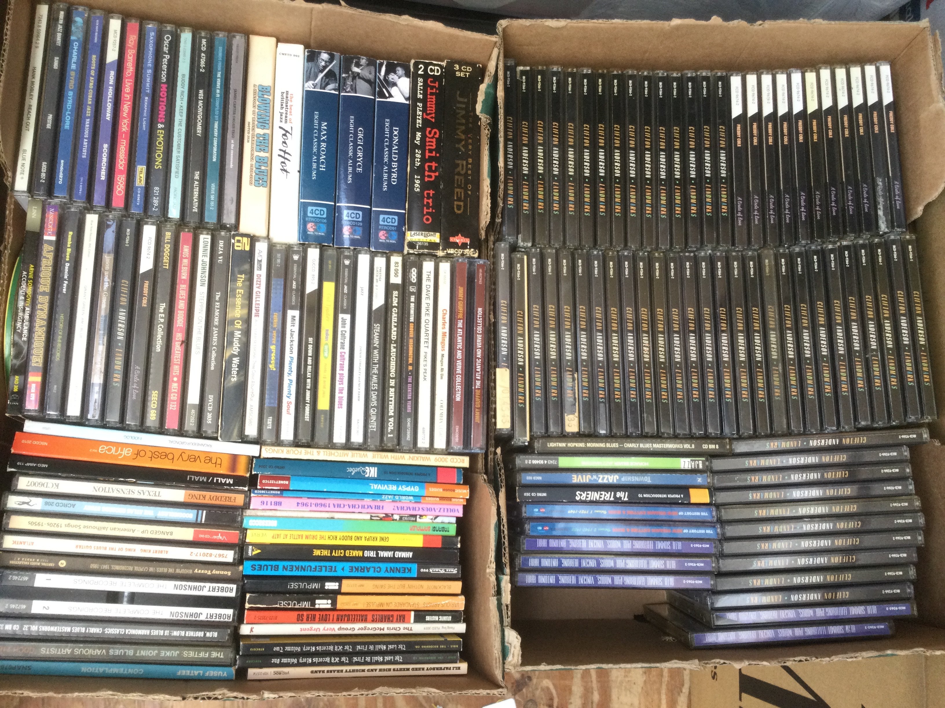 Three boxes of approx 130 plus CDs by various reggae, soul and rock artists.