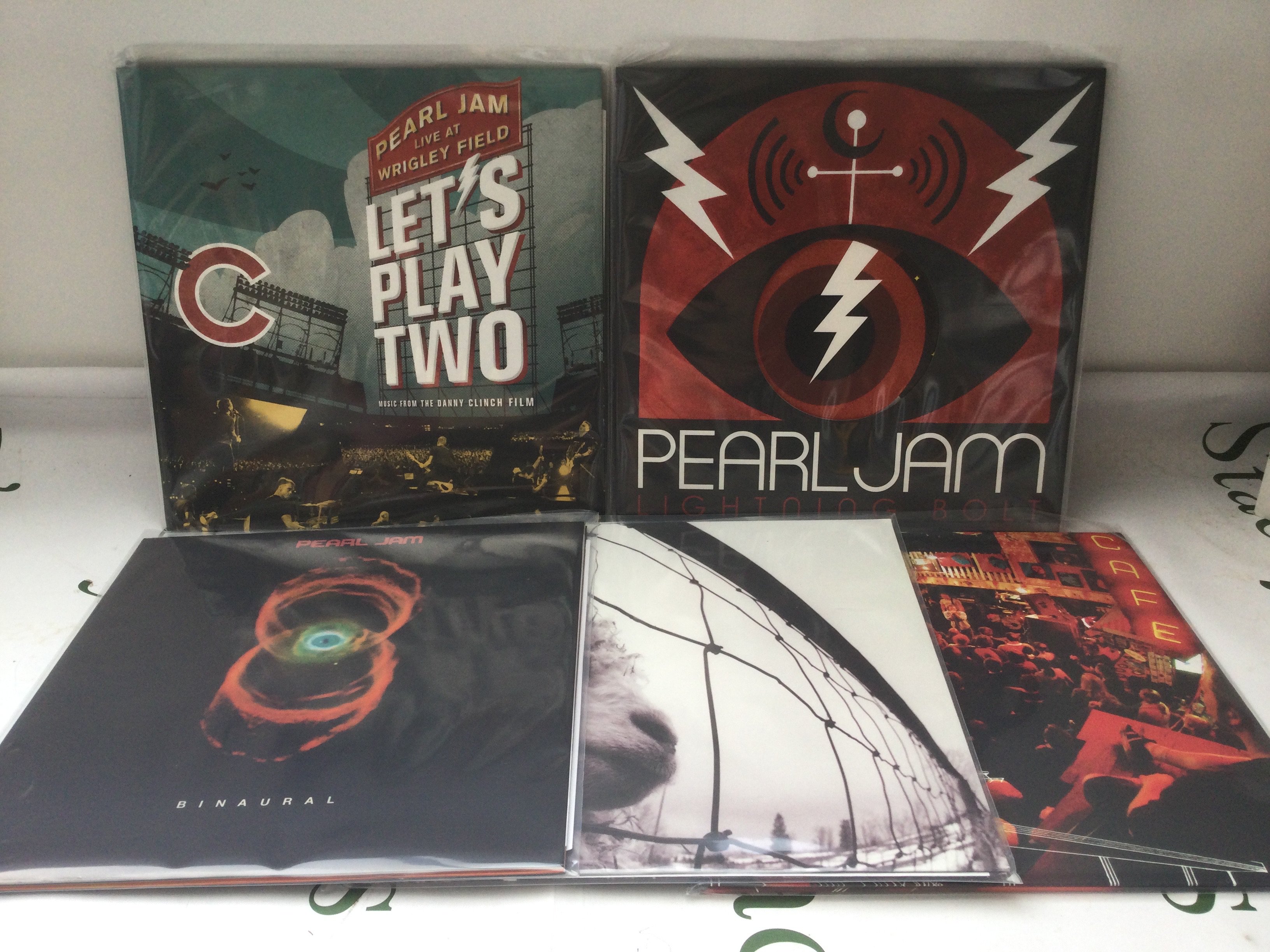 Five Pearl Jam LPs comprising 180g pressings of Lightning Bolt, Binaural, Vs and others.