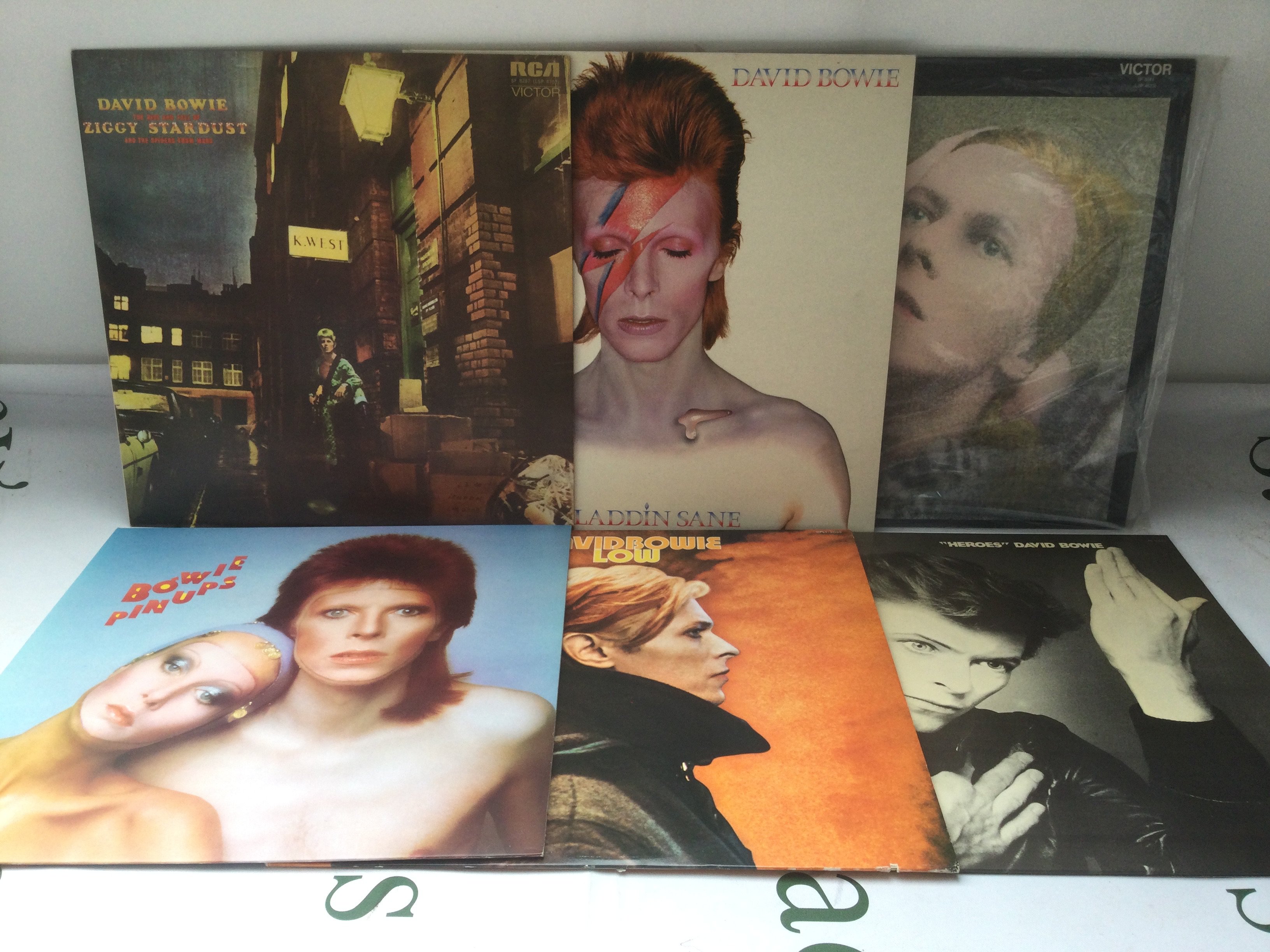 Twelve David Bowie LPs comprising early UK pressings of Aladdin Sane complete with fan club insert, Hunky Dory, Ziggy Stardust and others.