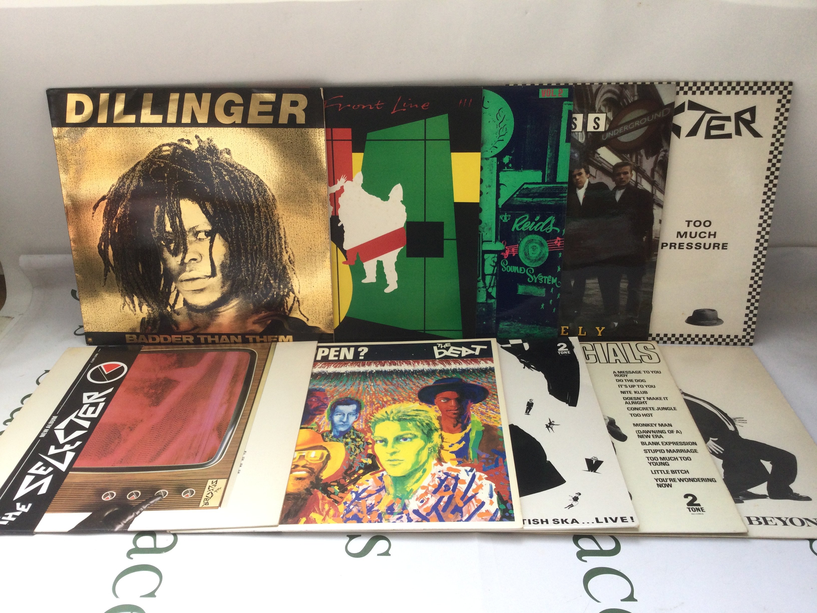 Ten reggae and ska LPs by various artists including The Selecter, Dillinger and others.