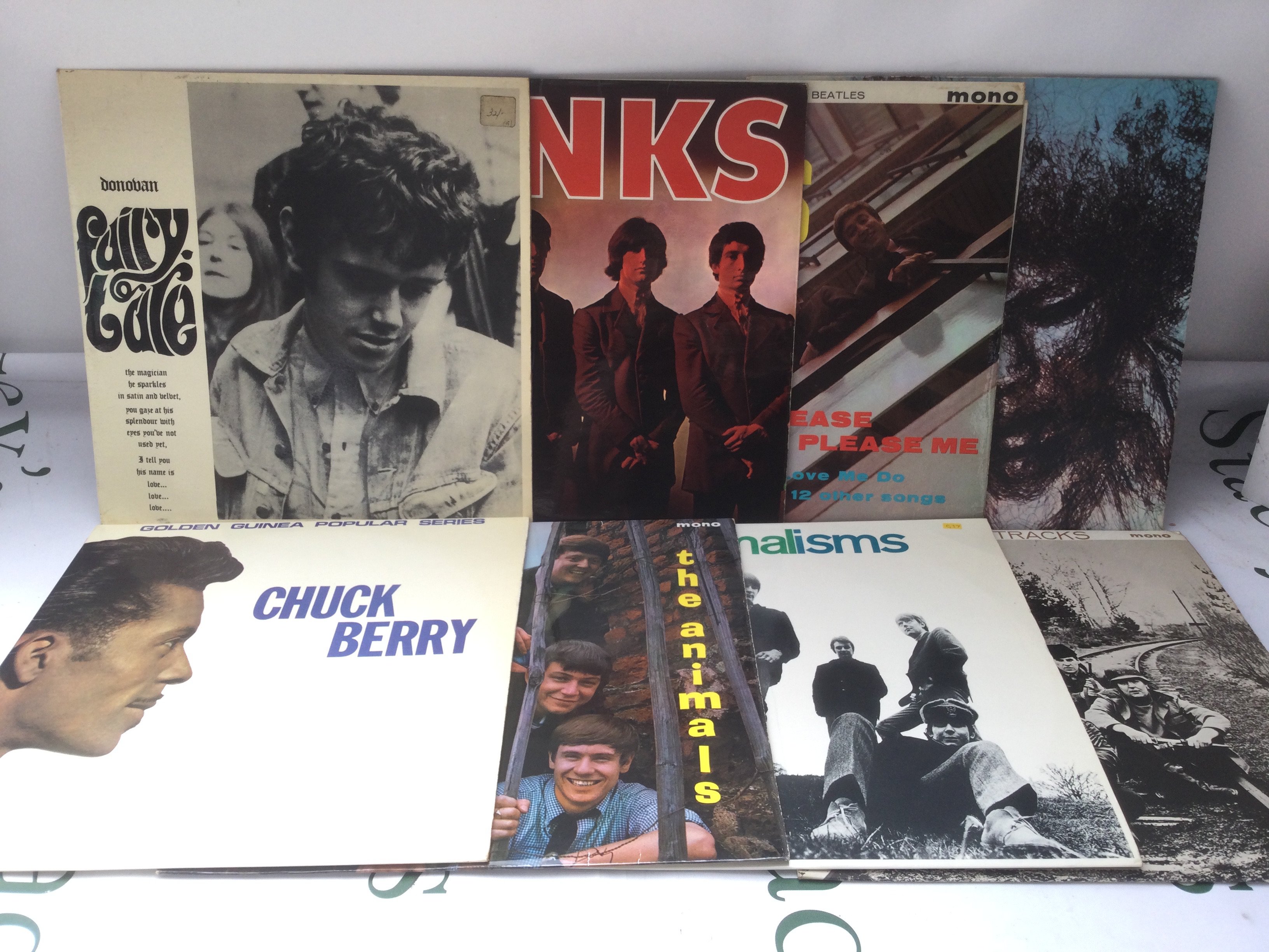 Eight LPs from 1960s artists including The Beatles, The Animals, Jimi Hendrix and others. Please note that Please Please Me is not on black and gold Parlophone labels.