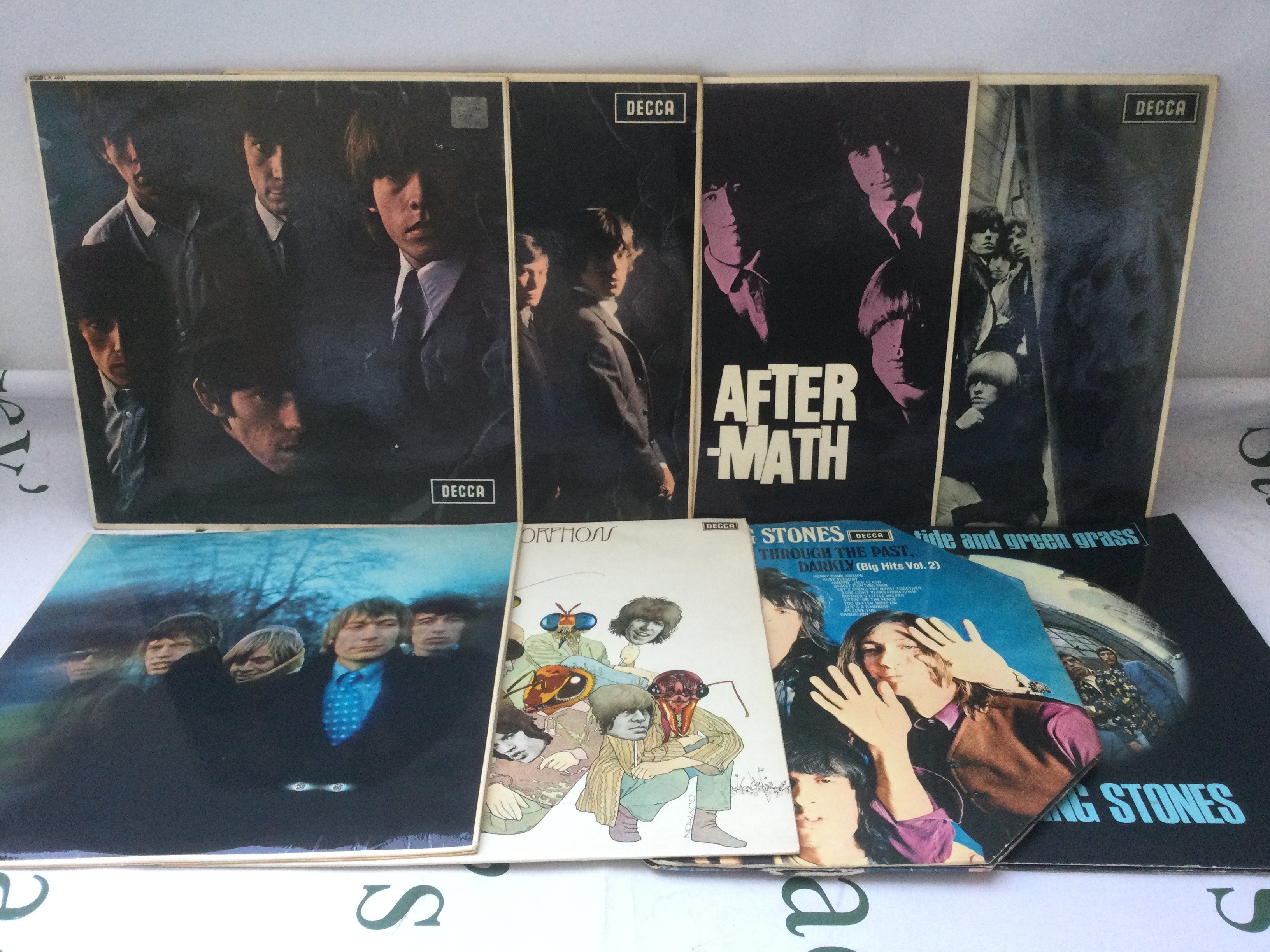 Eight early UK pressings of Rolling Stones LPs comprising the self titled debut, Aftermath, Between The Buttons and others..