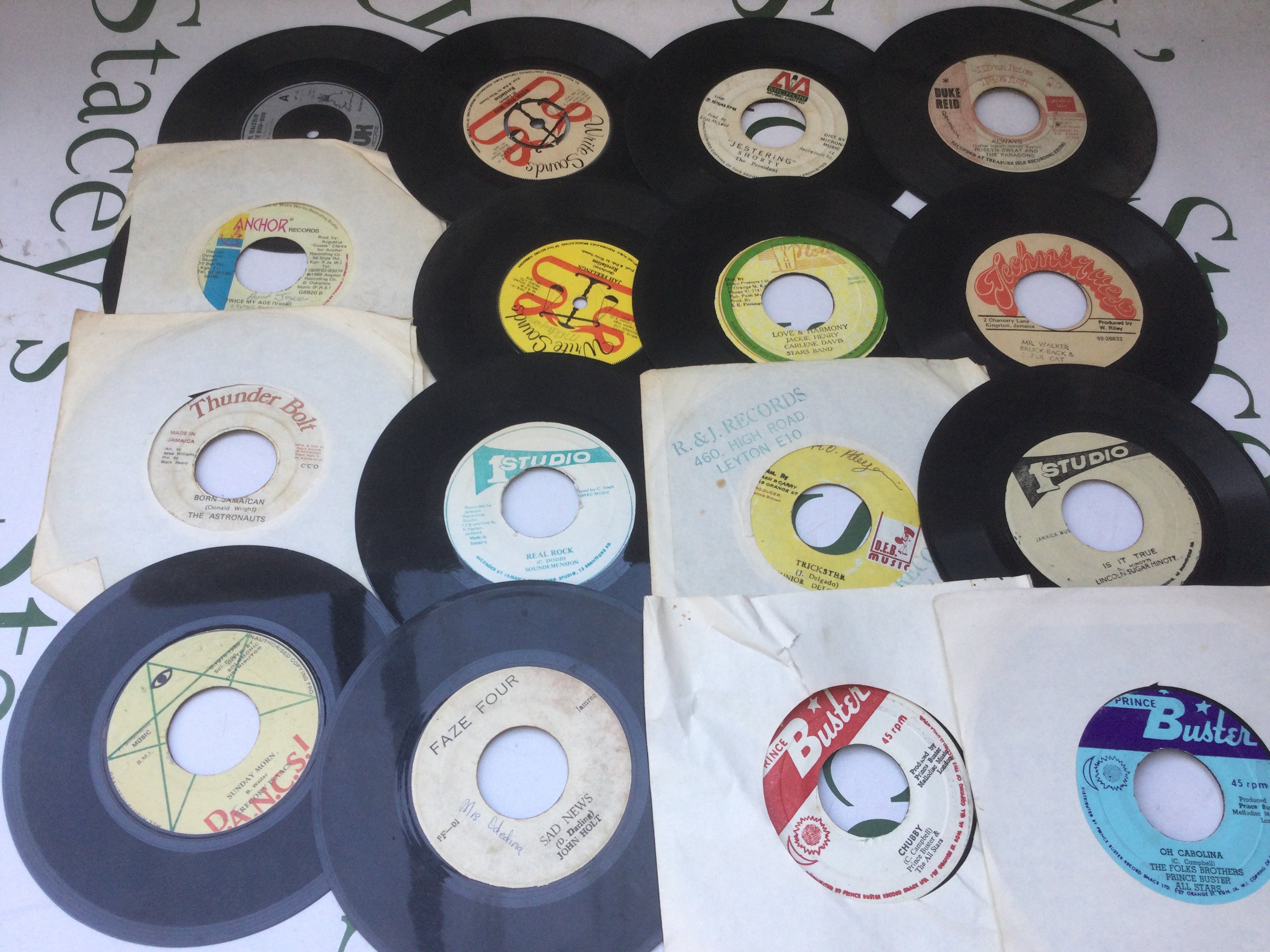 A collection of reggae 7" singles comprising mainly Jamaican pressings. Please note there are multiple pressings amongst this lot of Humpty Dumpty / Pack Up Your Troubles and Oh Carolina / Chubby.