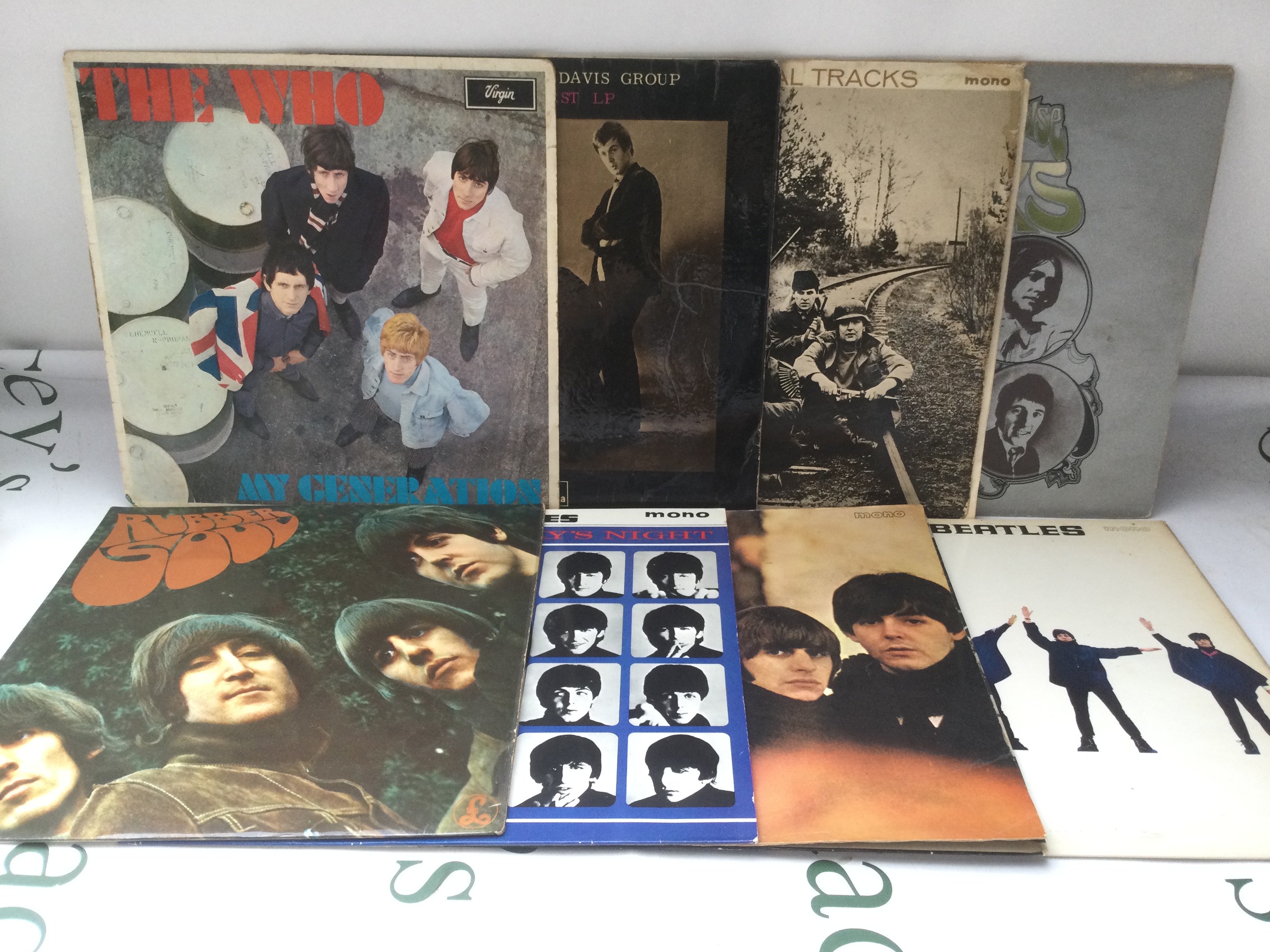 Fifteen LPs by 1960s artists including The Beatles, The Kinks, The Animals and others.