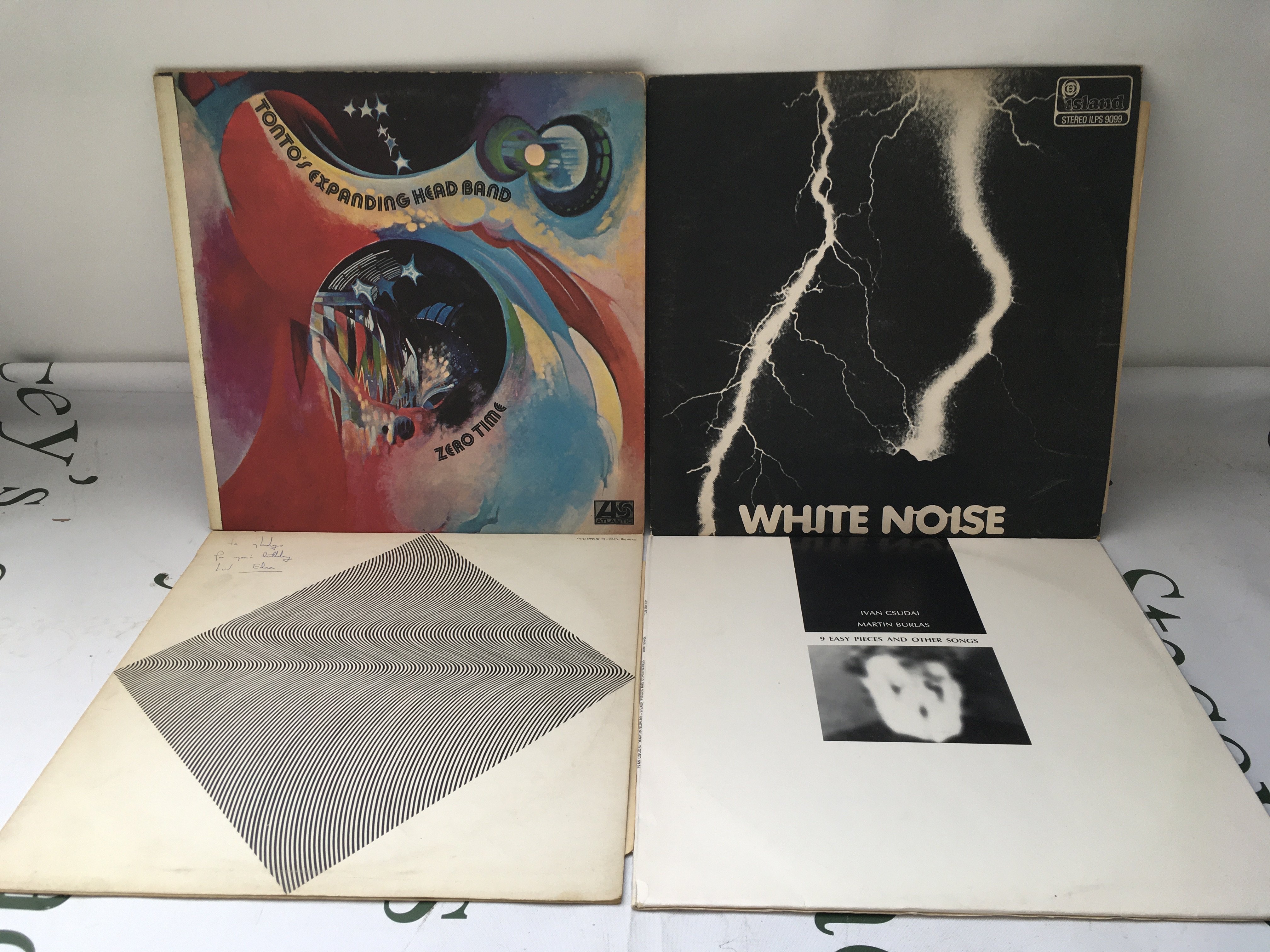 Four electronic rock LPs by various artists including Tonto's Expanding Head Band, Faust and others.