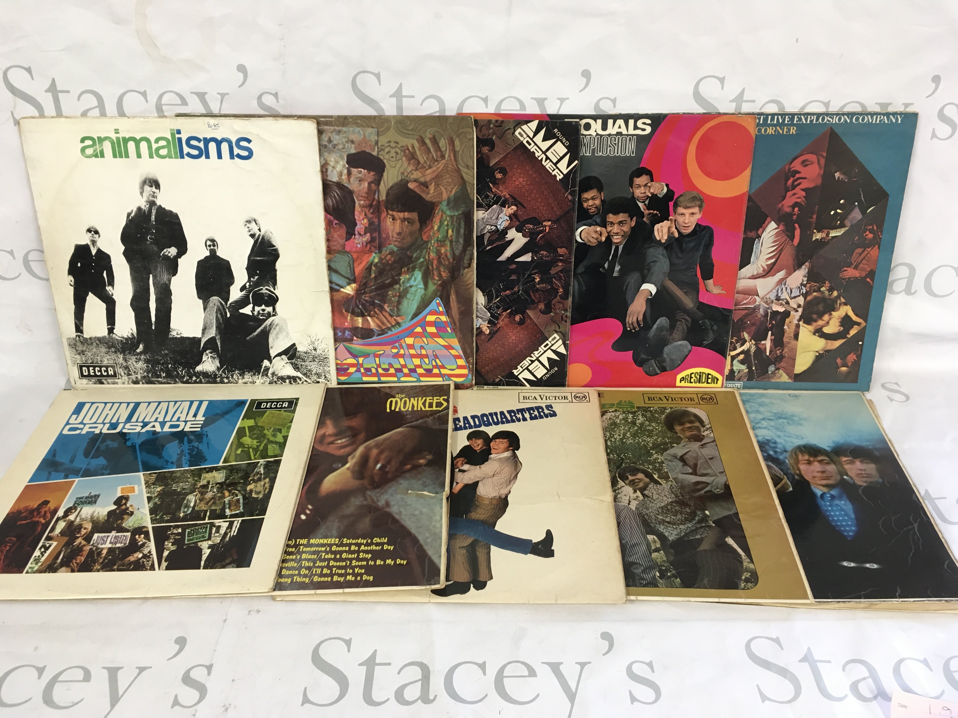 Ten 1960s rock and pop LPs by various artists including The Rolling Stones, The Animals and others.