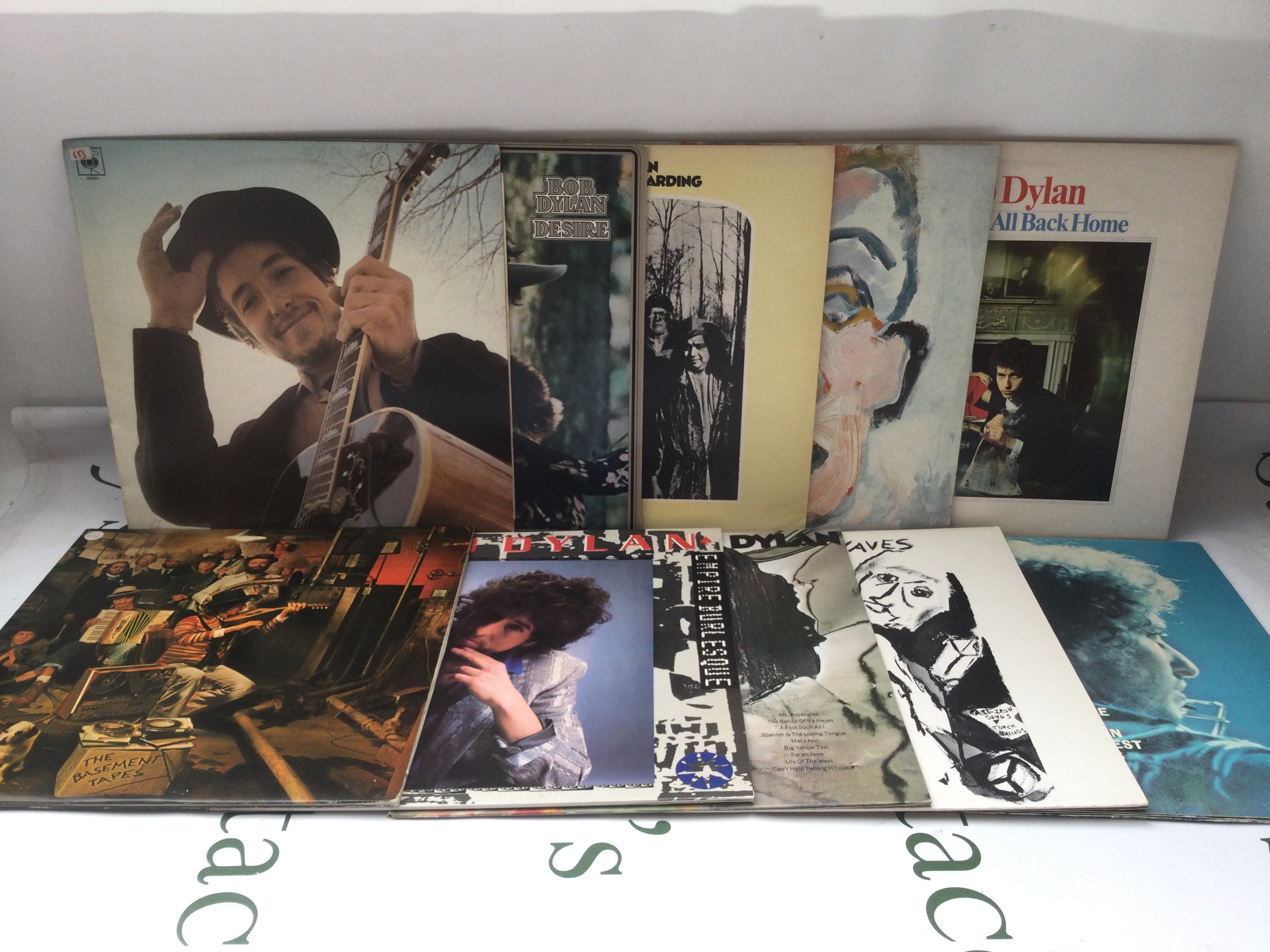 Sixteen Bob Dylan LPs including three promo discs.