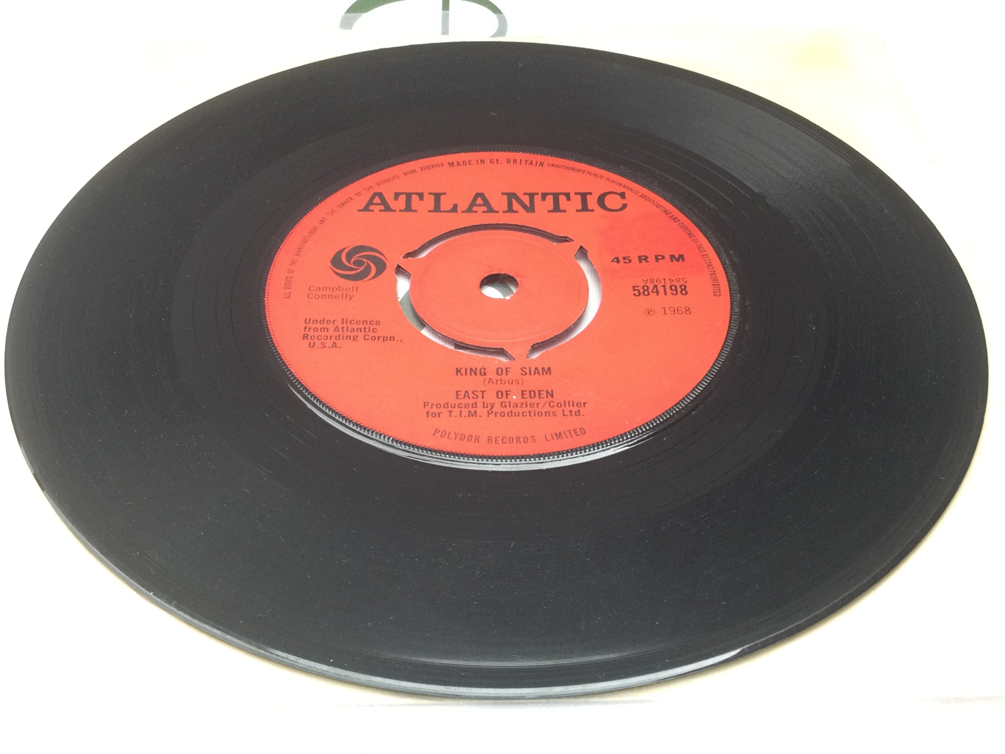 A rare 7" single of King Of Siam by East Of Eden. Condition Ex.