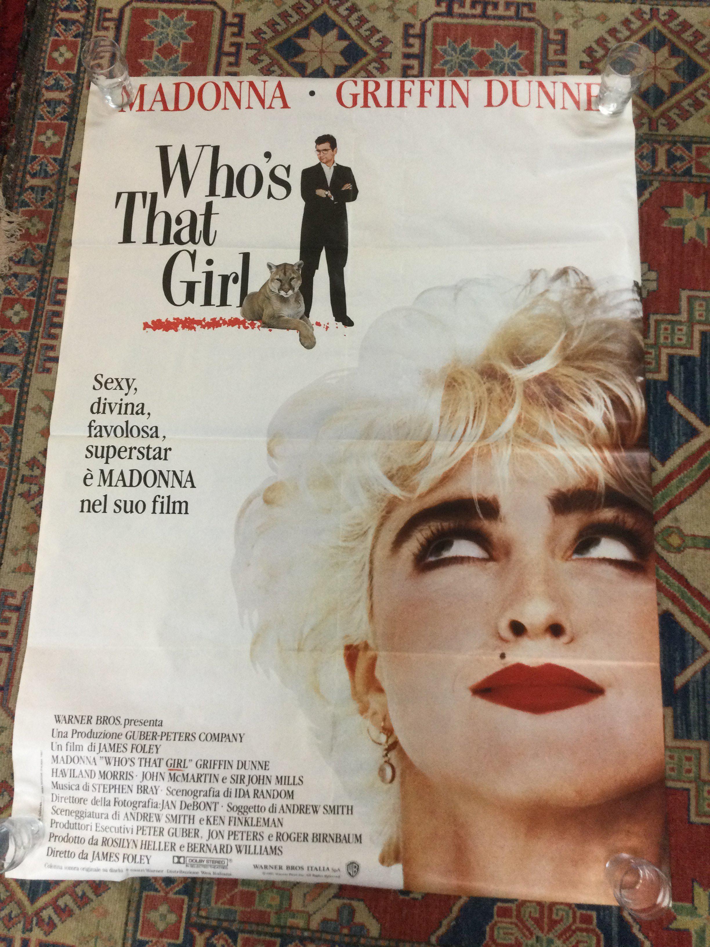 An Italian film poster for Who's That Girl?, rolled. Approx 140cm x 100cm.