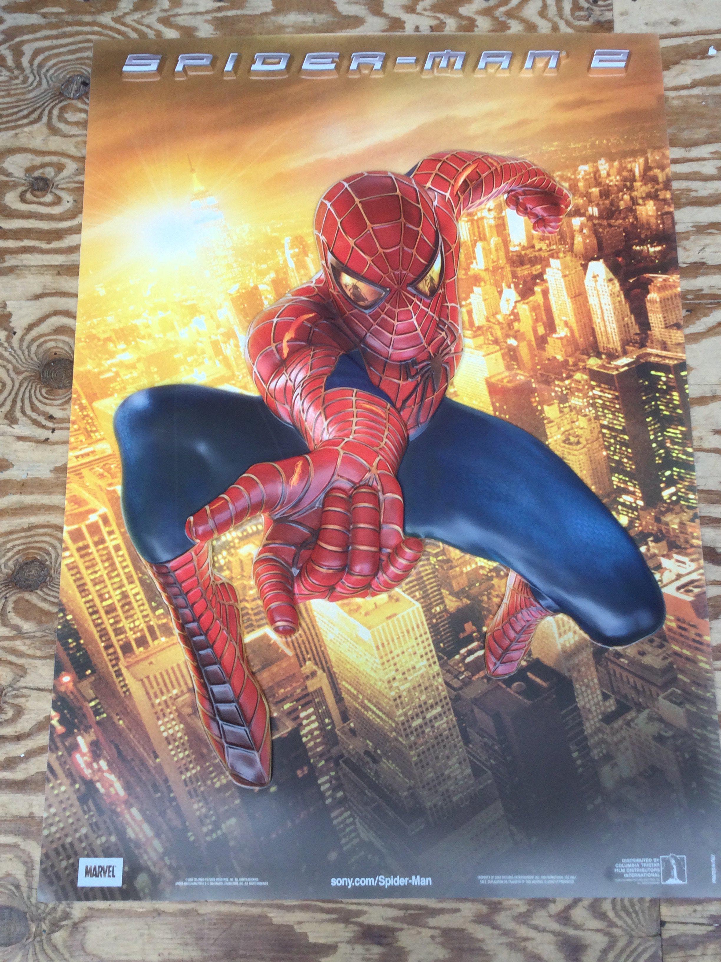 A 3D Spiderman 2 cinema poster obtained by the vendor who worked for Odeon cinemas. Approx 68cm x 98cm.
