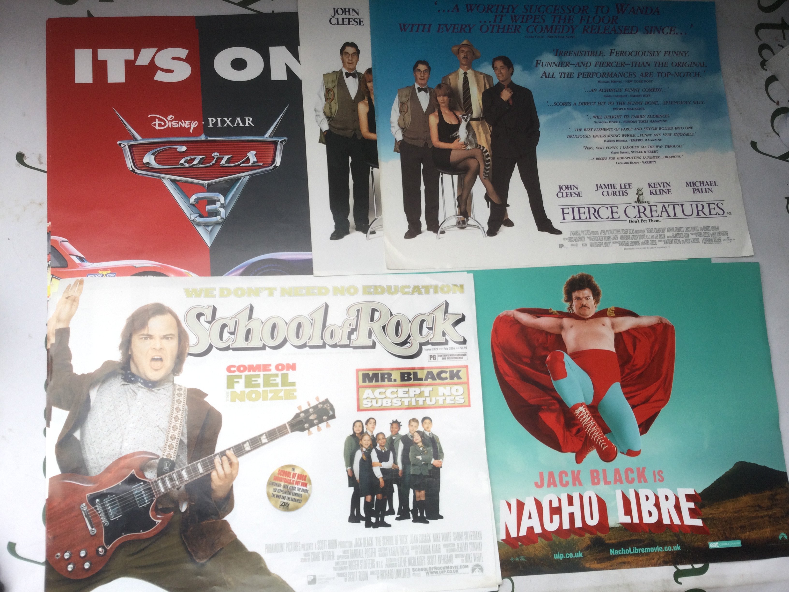 A collection of film memorabilia including a signed Walking Dead script, lobby cards, film premiere tickets etc