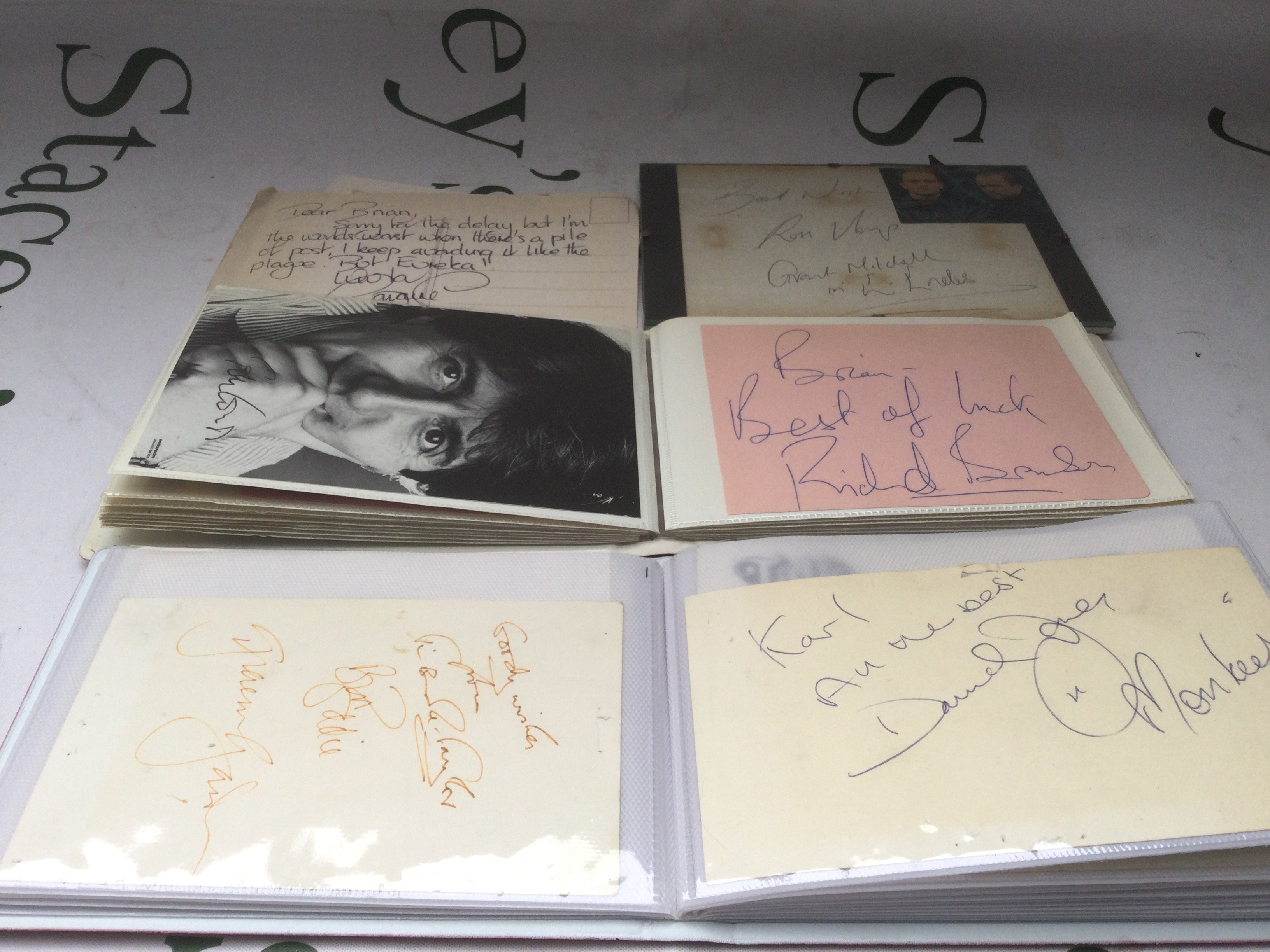 Two autograph booklets containing many signatures including Brian Blessed, Tom Baker, Richard Branson, The Goodies and many more. Please see images for a more detailed list.