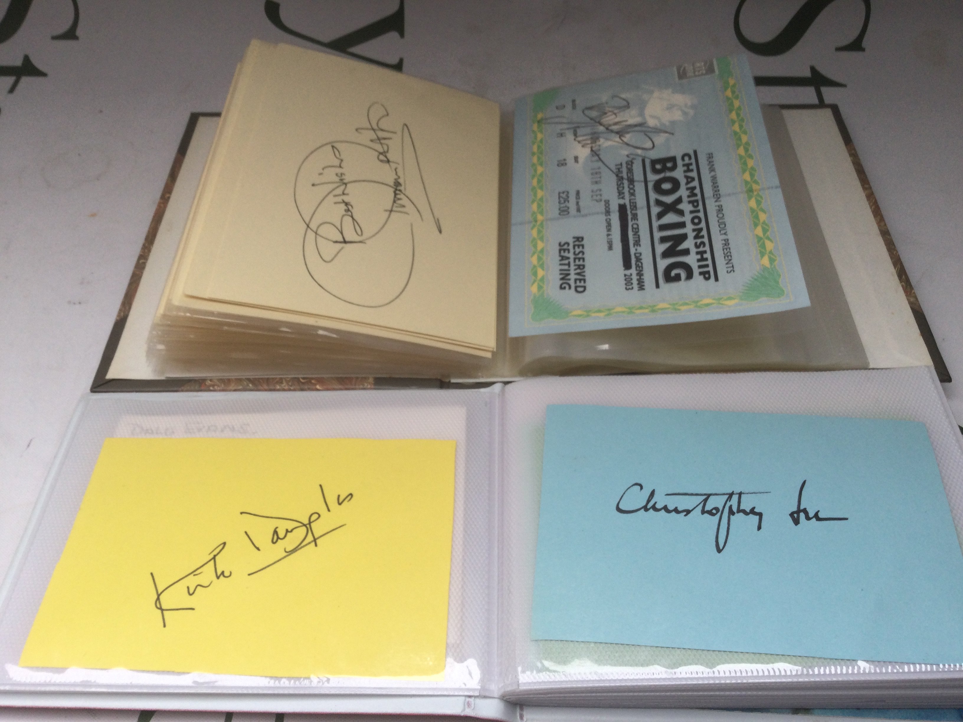 Two autograph booklets containing many signatures including Charlton Heston, Michael Caine, George Burns, The Everly Brothers and many more. Please see images for a more detailed list.