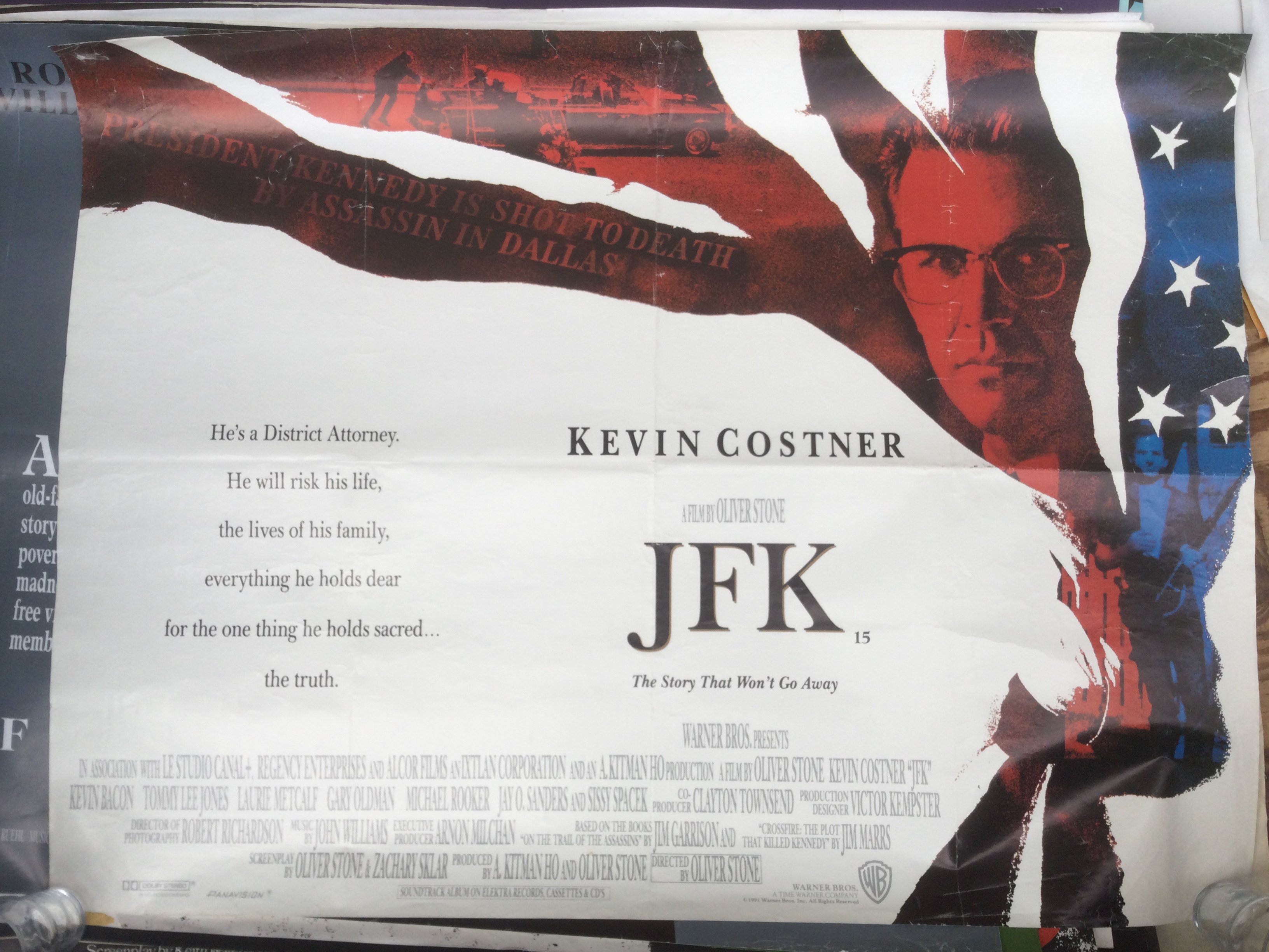 Four original UK quad film posters for JFK, Two Minute Warning, Deadfall and The President's Analyst. Rolled with folds, minimal damage.