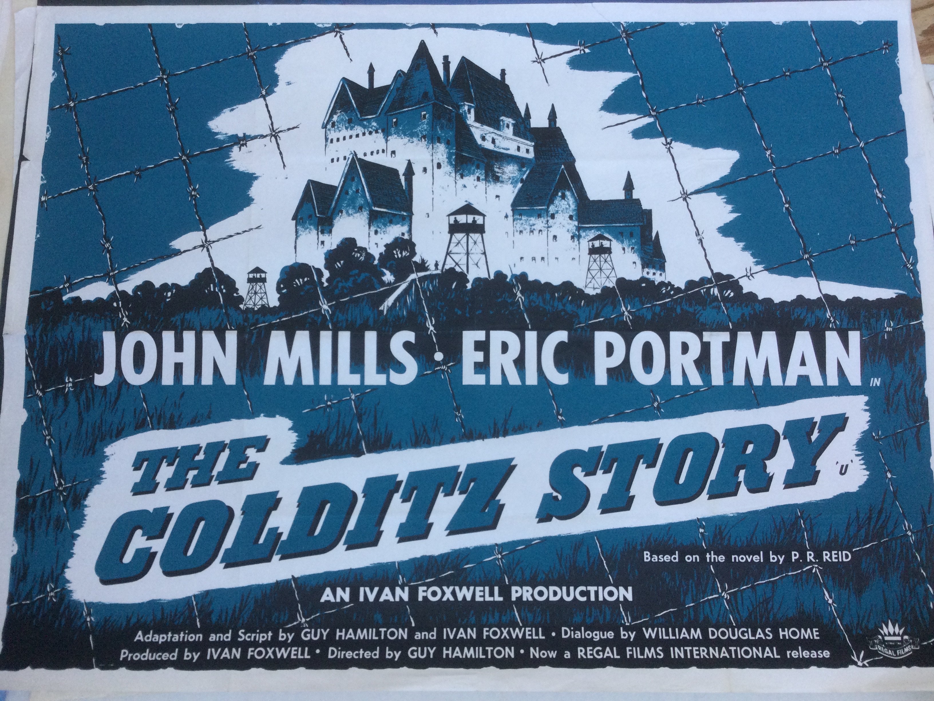 Four UK quad film posters for The Colditz Story, The Boat, The Long Duel and The Devil's Agent. All folded with various issues such as pin holes, creases, tears etc.