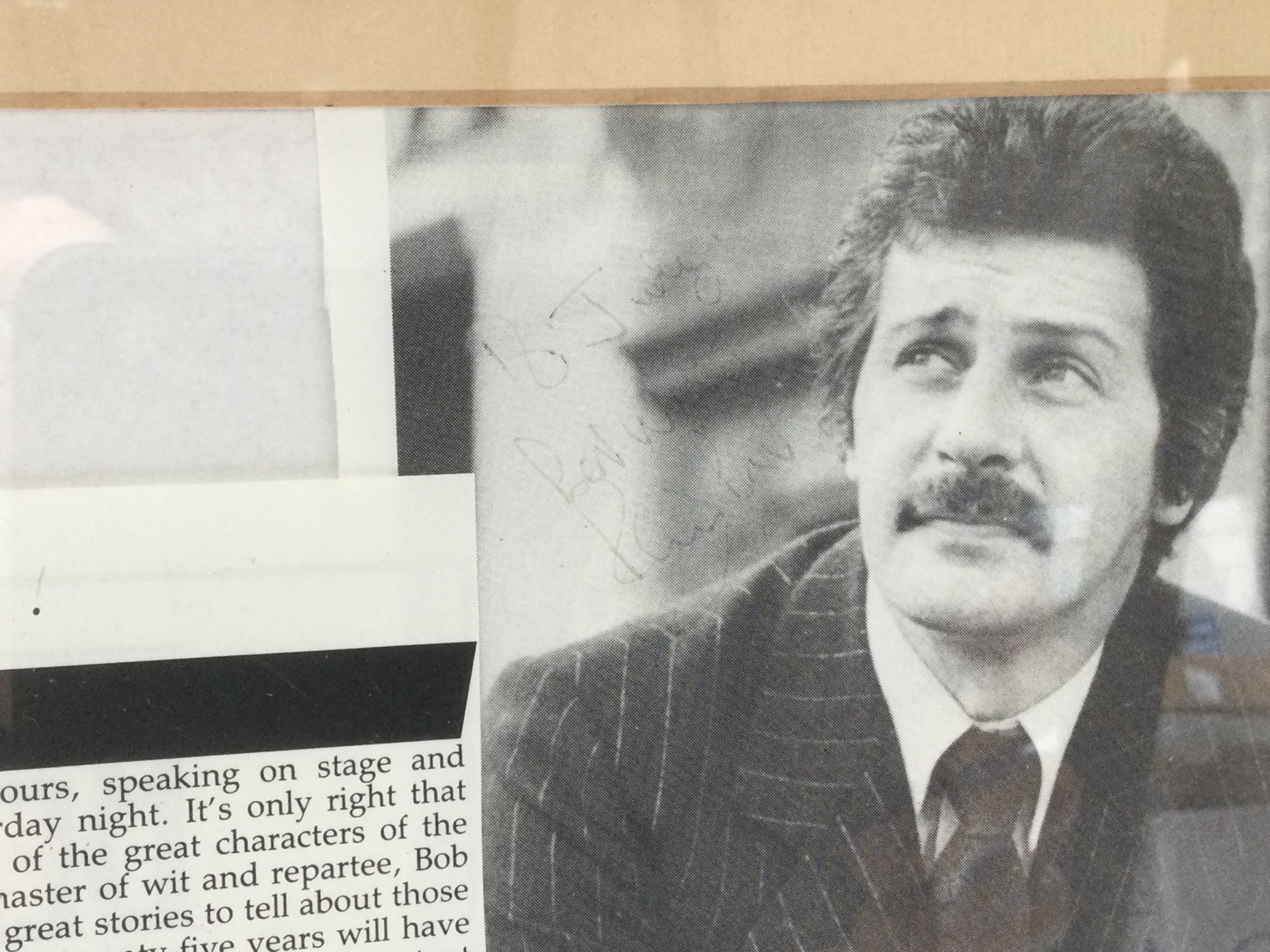 A signed George Martin 'Summer Of Love' hardback book plus a separate framed magazine page signed by Bob Wooler and Allan Williams plus Pete Best's autograph, sadly faded.