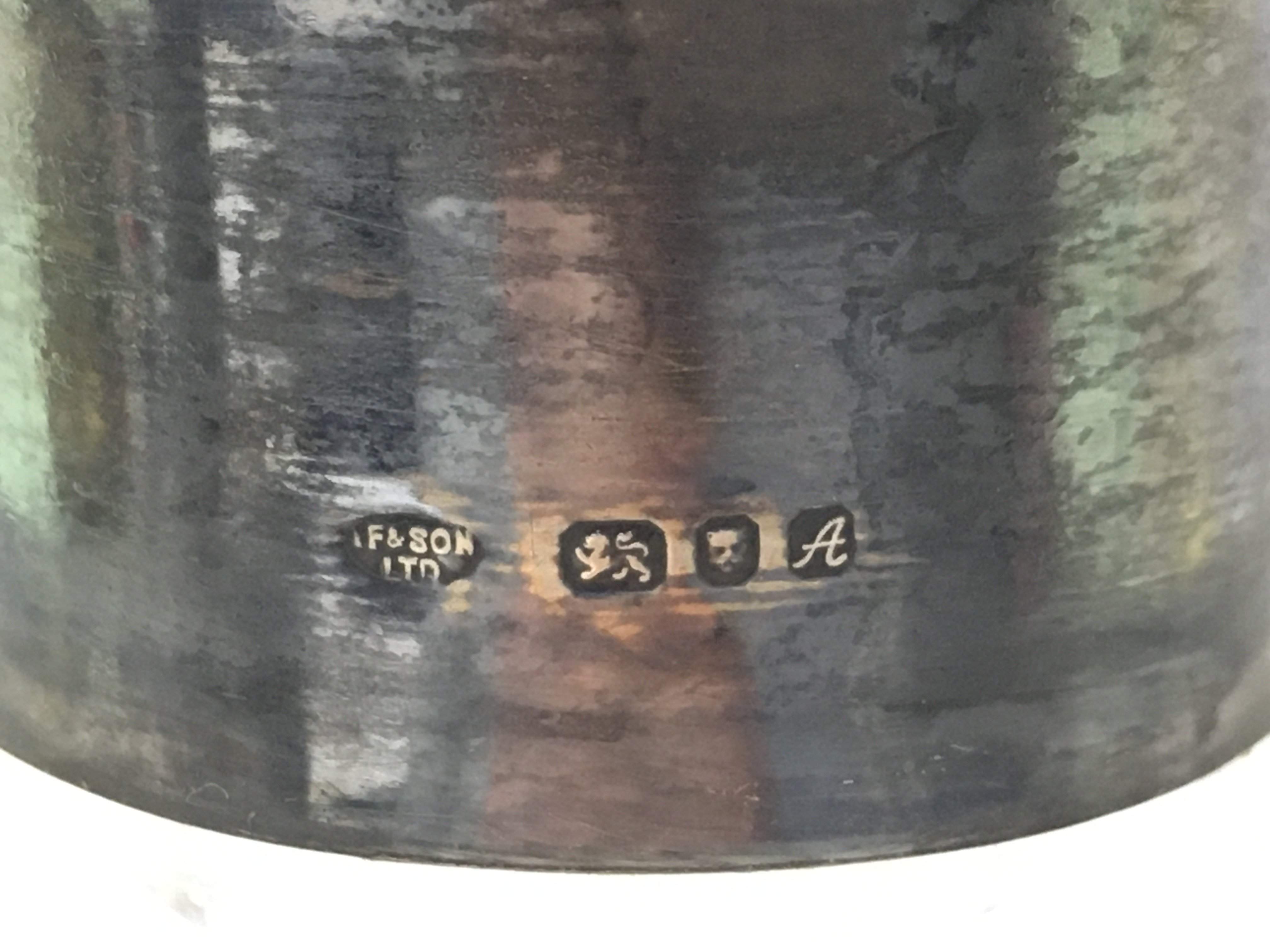 A 1930s Napoleon crystal decanter with a silver collar , 22cm tall. This lot cannot be posted. NO RESERVE