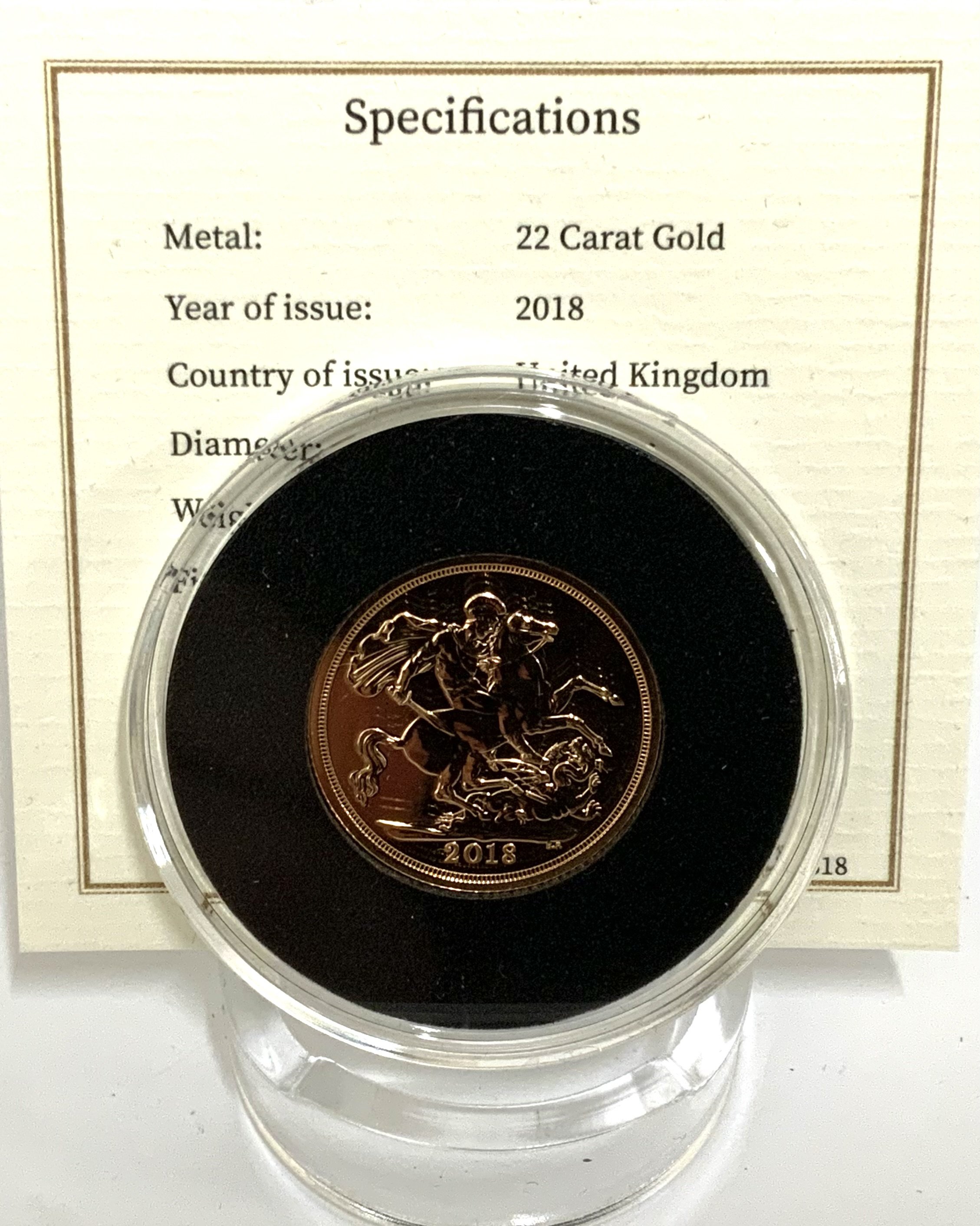 Queen Elizabeth II 2018 Full Uncirculated sovereign. (A)