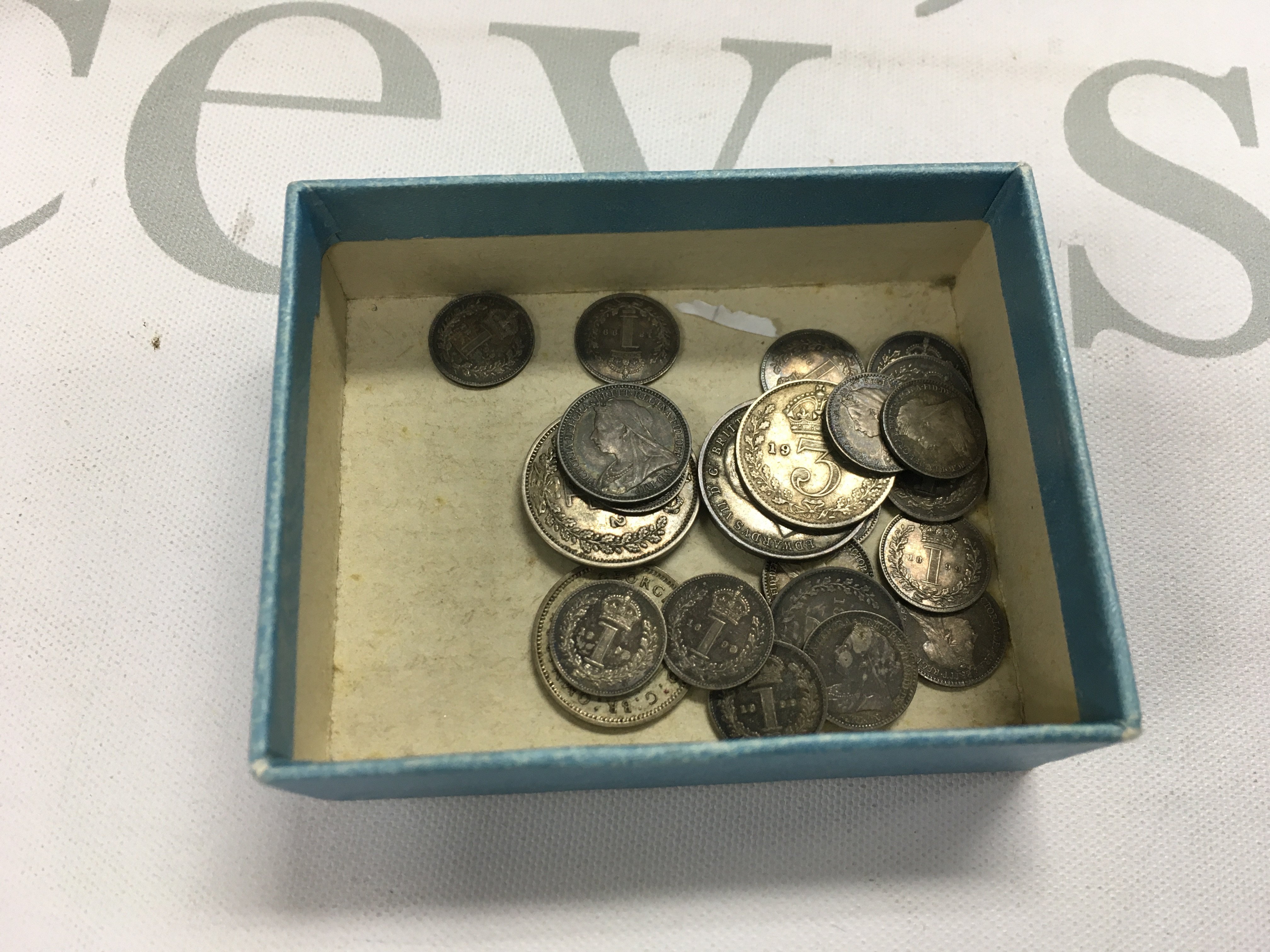 A collection of maundy coins.