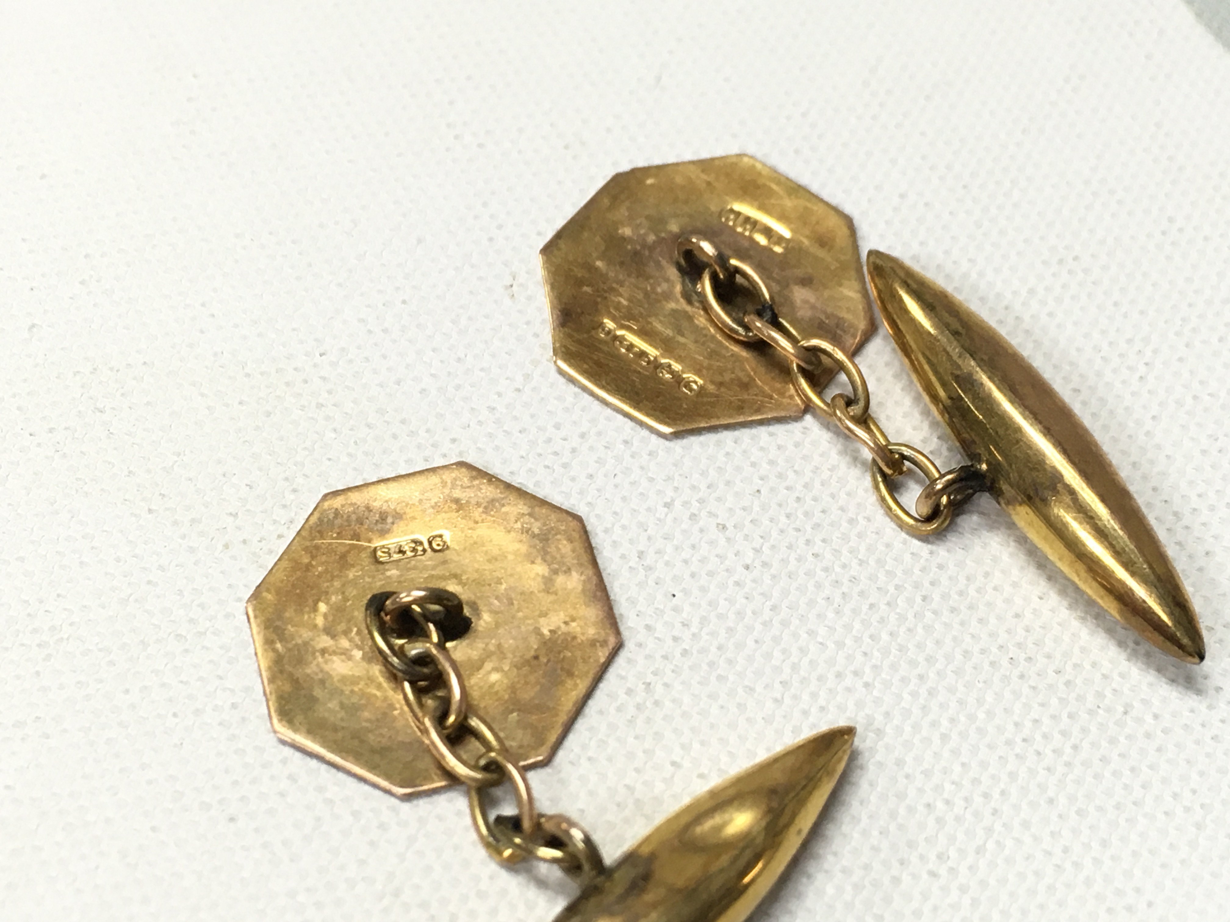 A pair of 9ct gold cufflinks , 2.39g total weight, postage category A