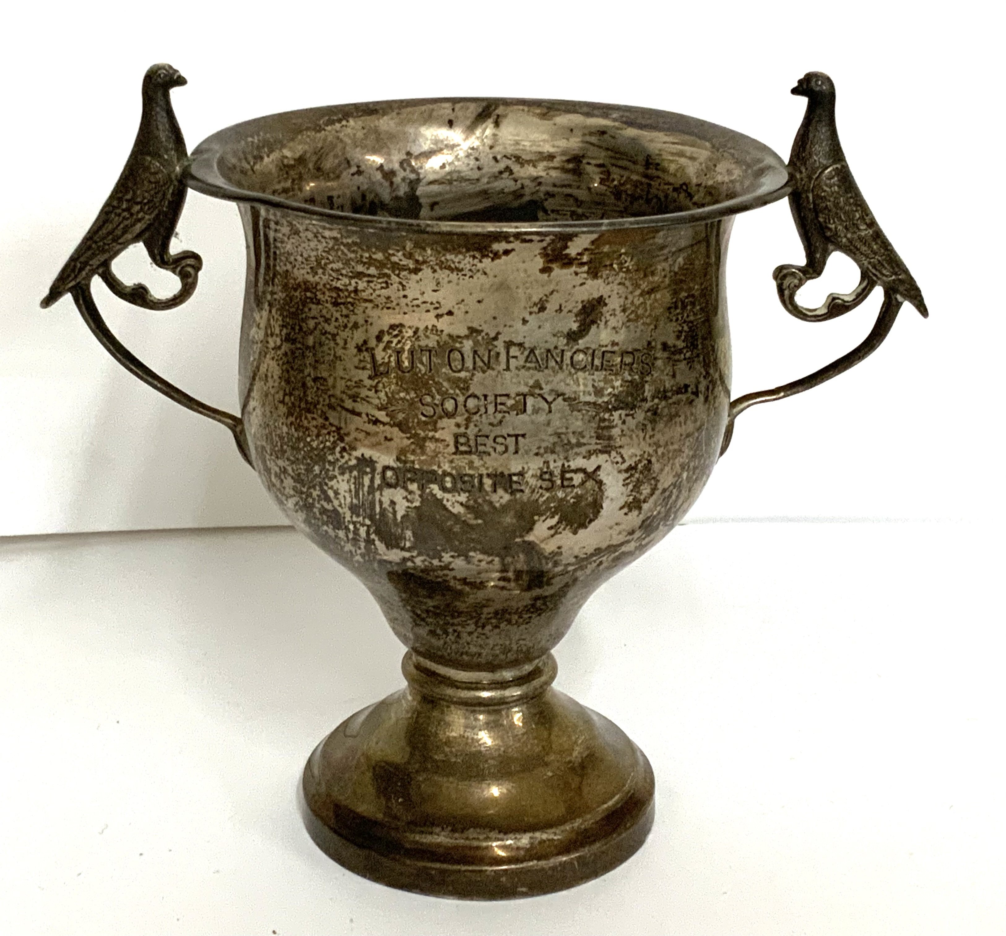 A small trophy cup for Luton Pigeon fanciers. (B)