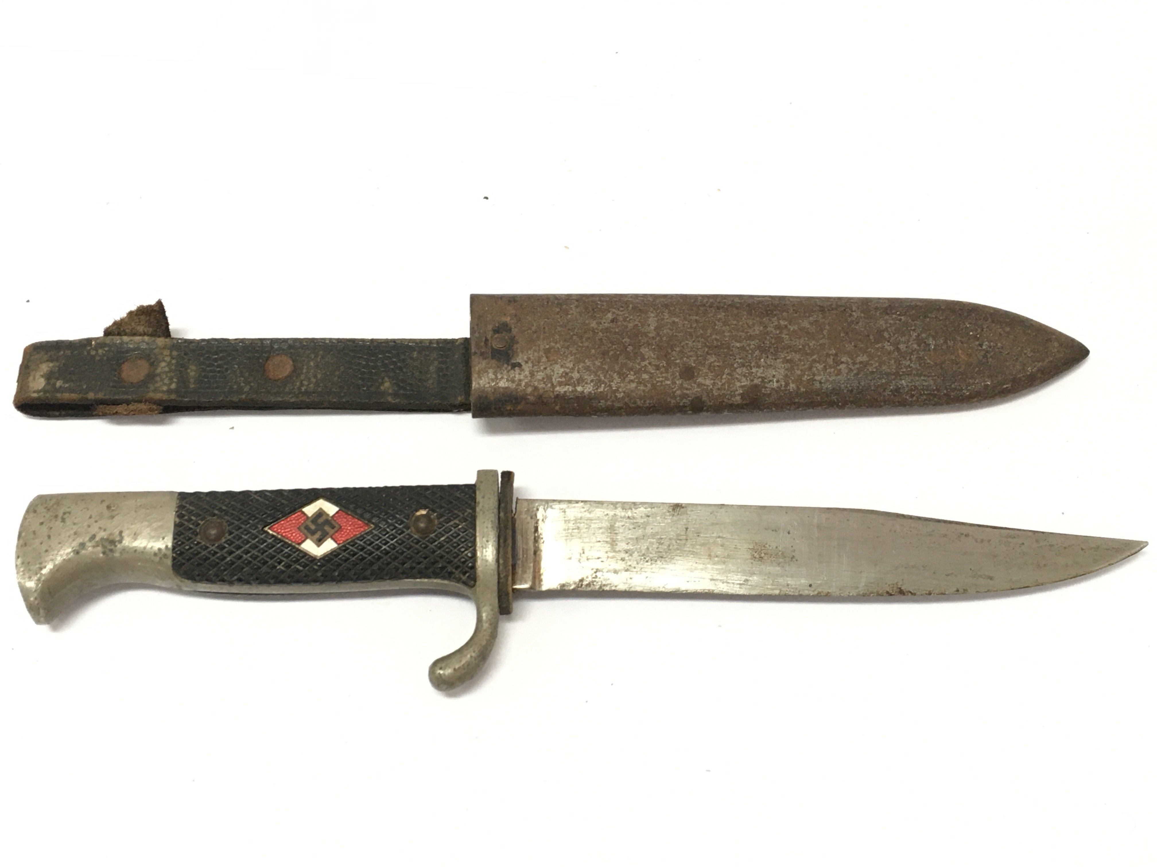 A Third Reich Hitler Youth knife , total length 25cm long . Blade 14.5cm long