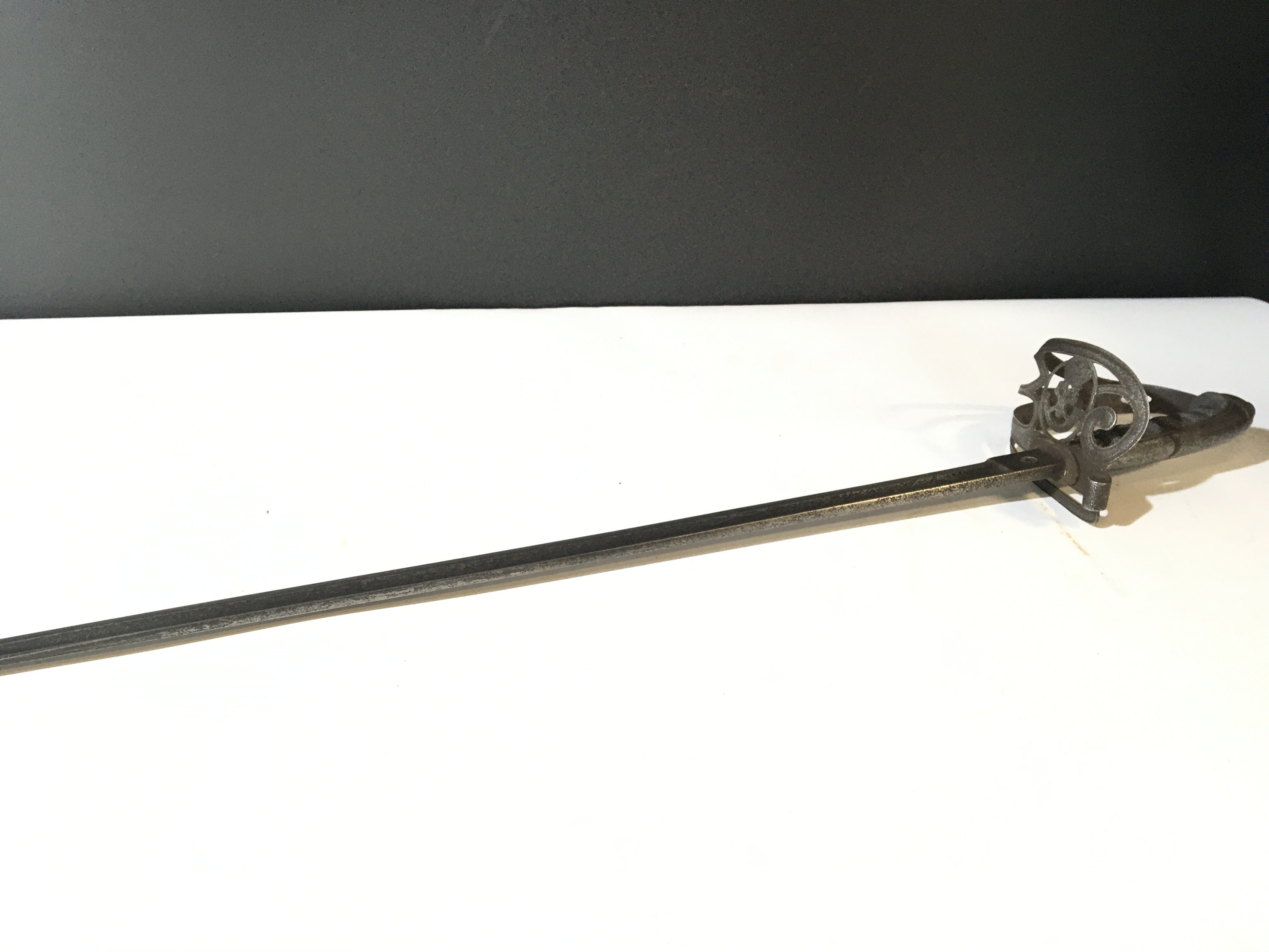 An Early 19th century military sword with a steel hilt and blade no scabbard. NO RESERVE