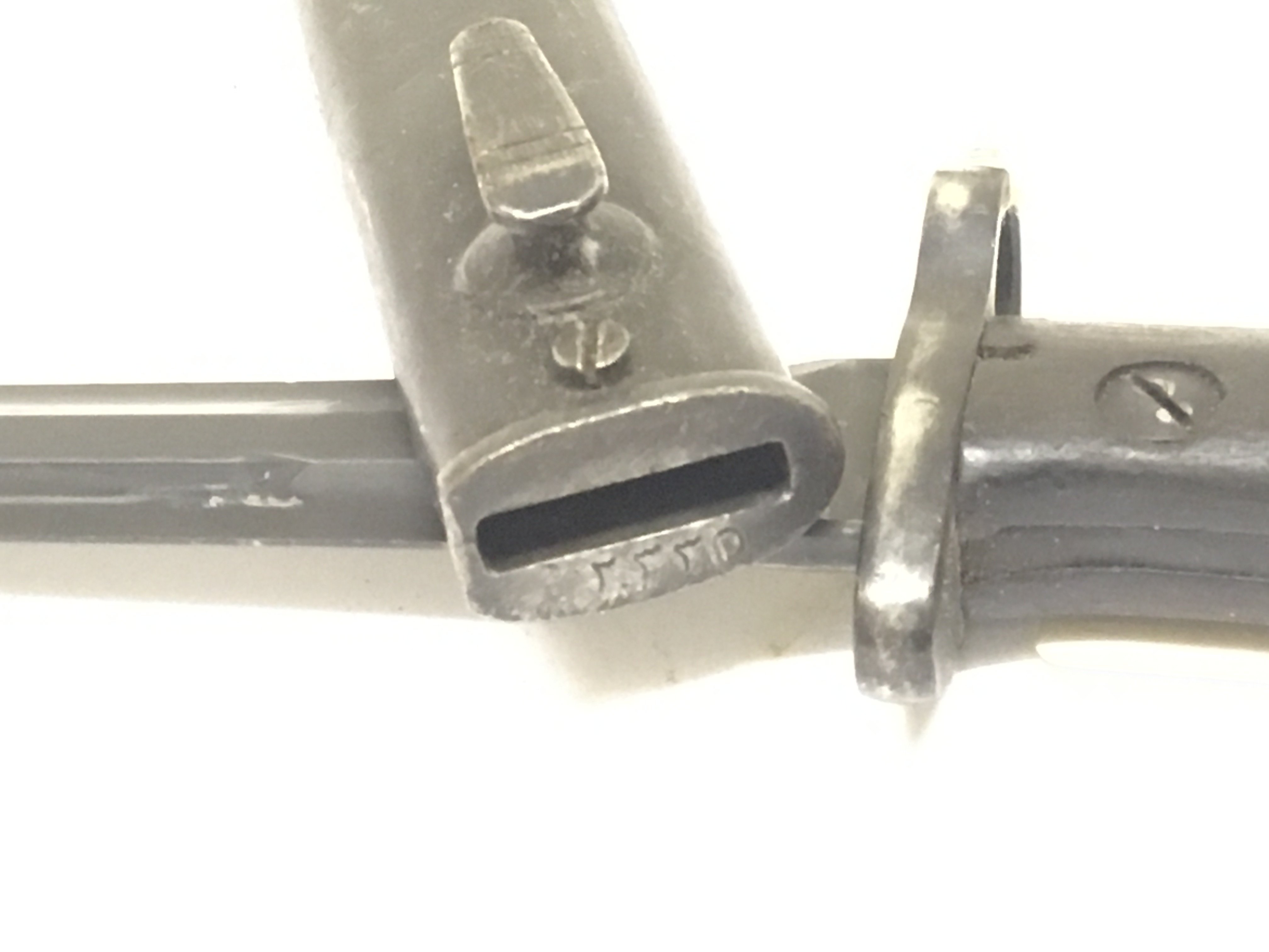 A Mauser K98 German bayonet with wood and steel grip and a slightly unusual blade for the K98 model blade unmarked. NO RESERVE