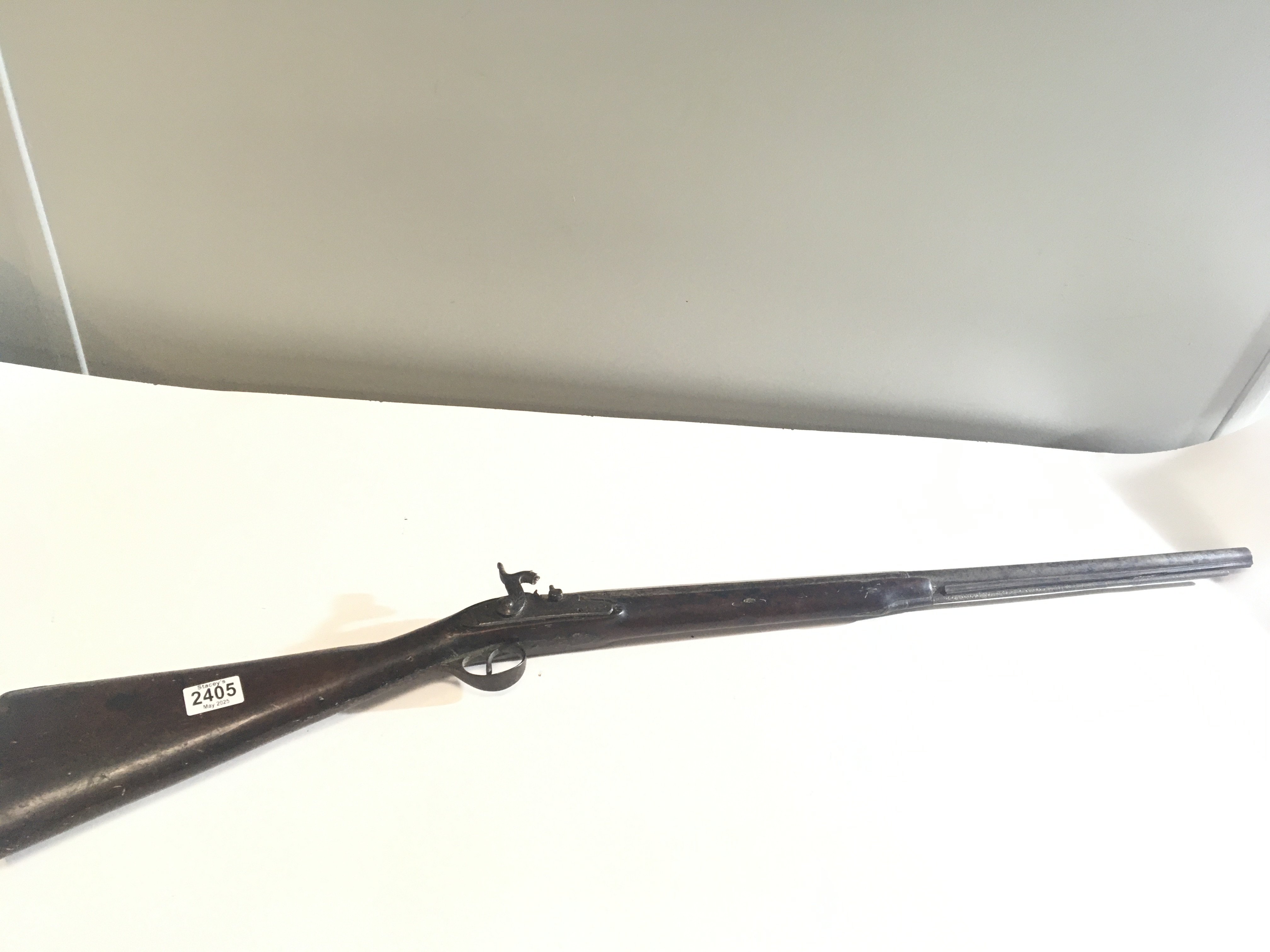 A 19th century Percussion sporting rifle muzzle load the action stamped J Soper