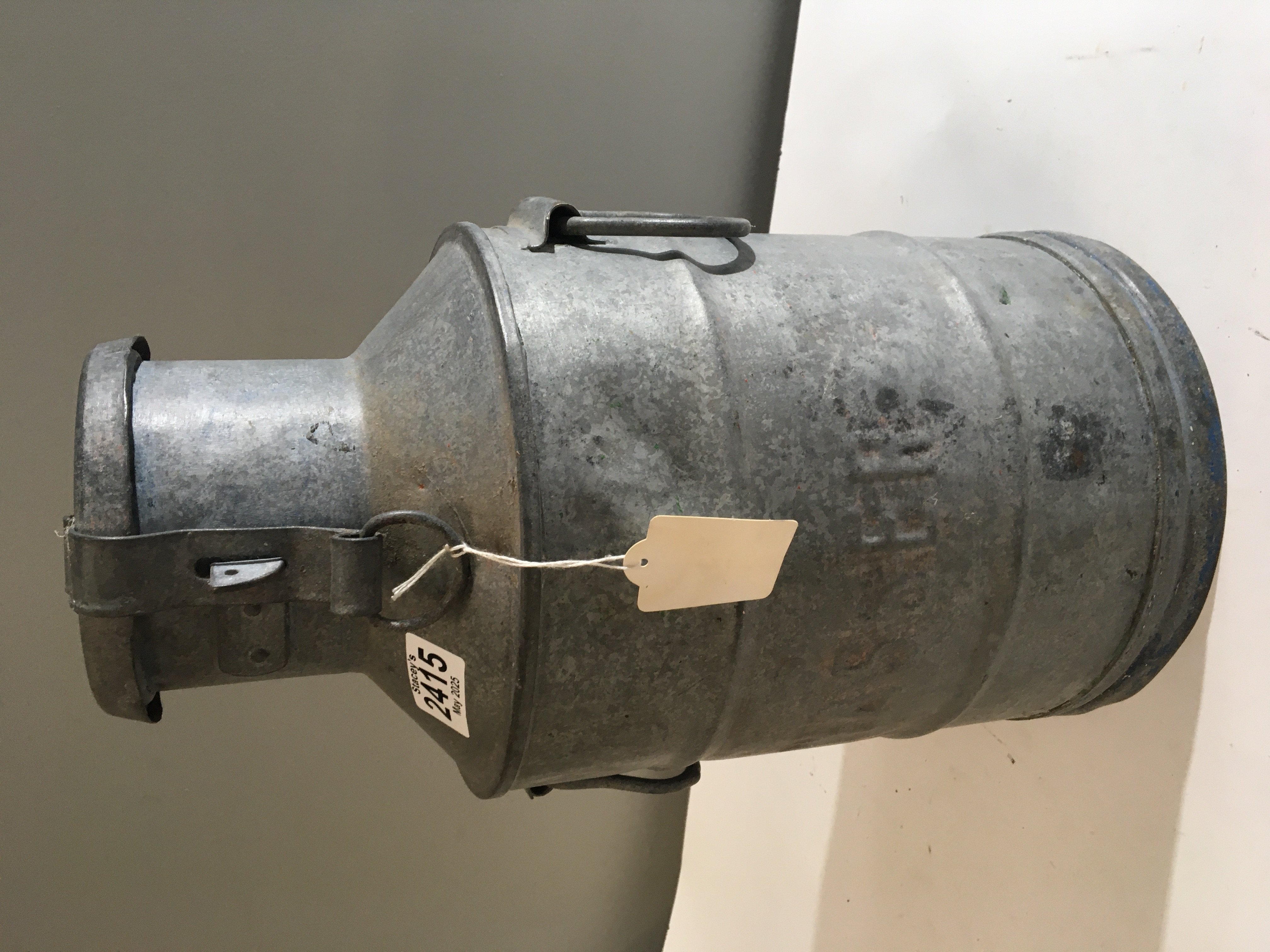 A German Third Rich galvanised metal water carrier.