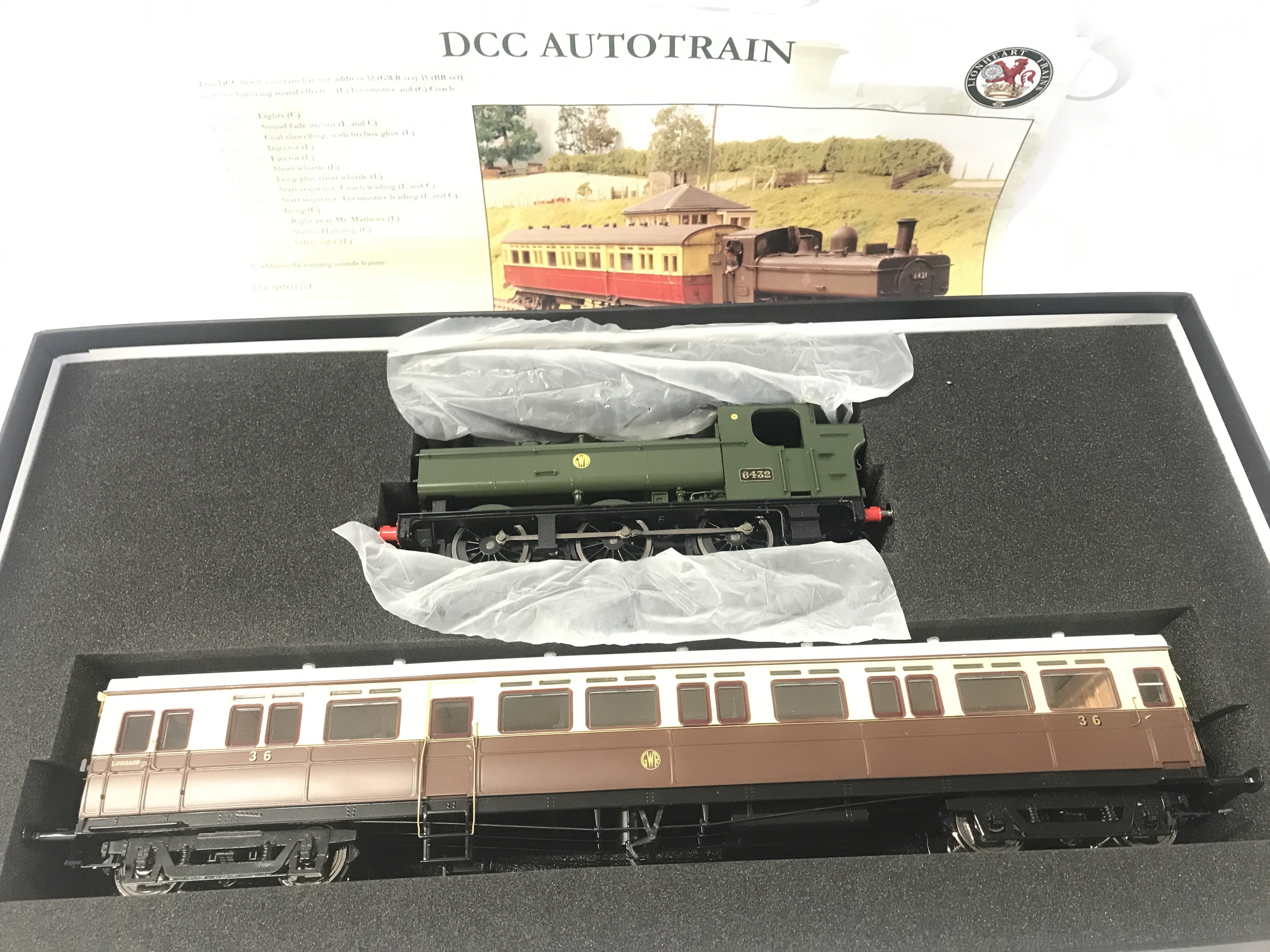 A Boxed Lionheart Trains 0 Gauge DCC Autotrain Set.