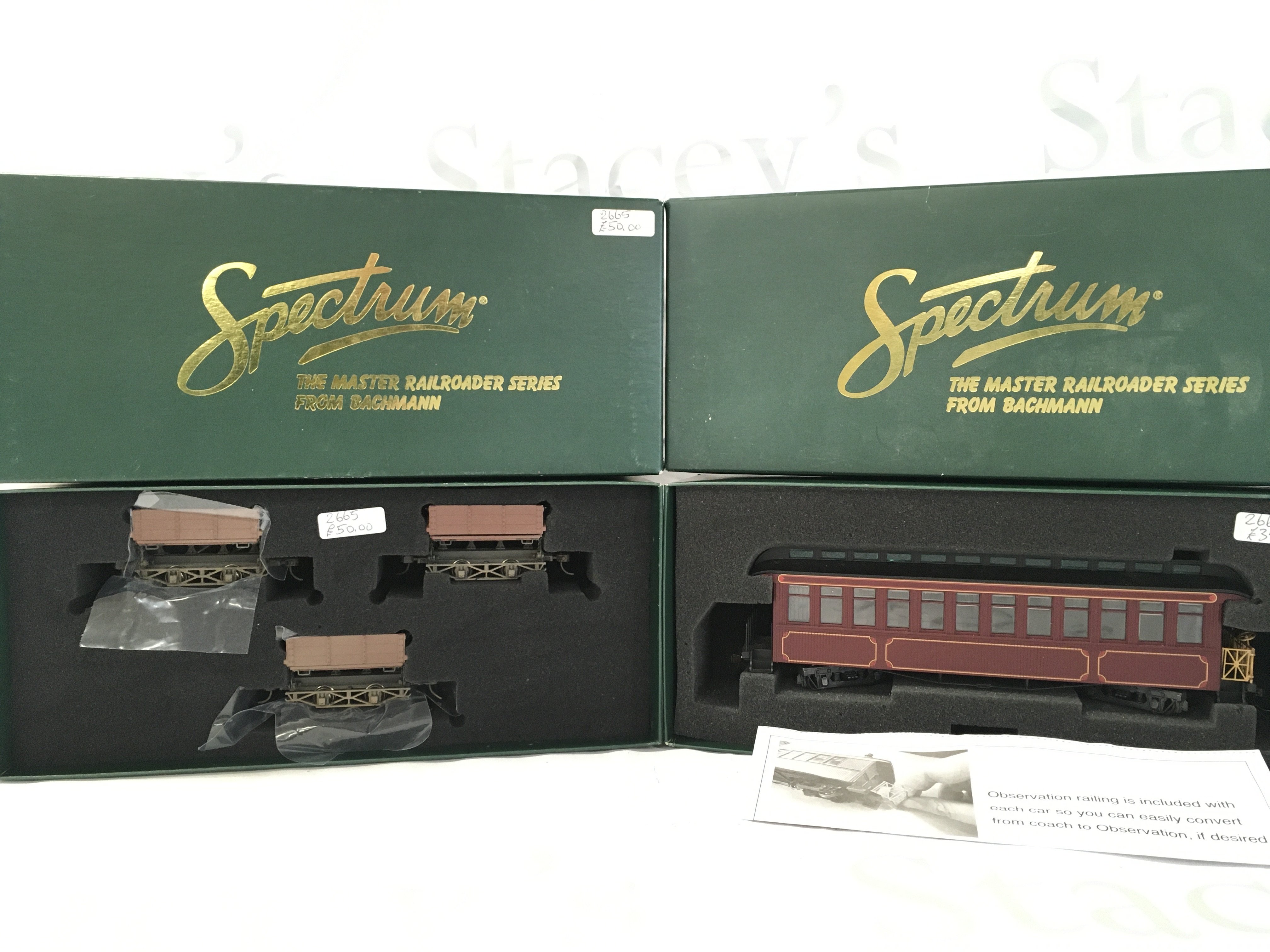 A Boxed Spectrum H0 Gauge Coach And 3 Mining Cars.