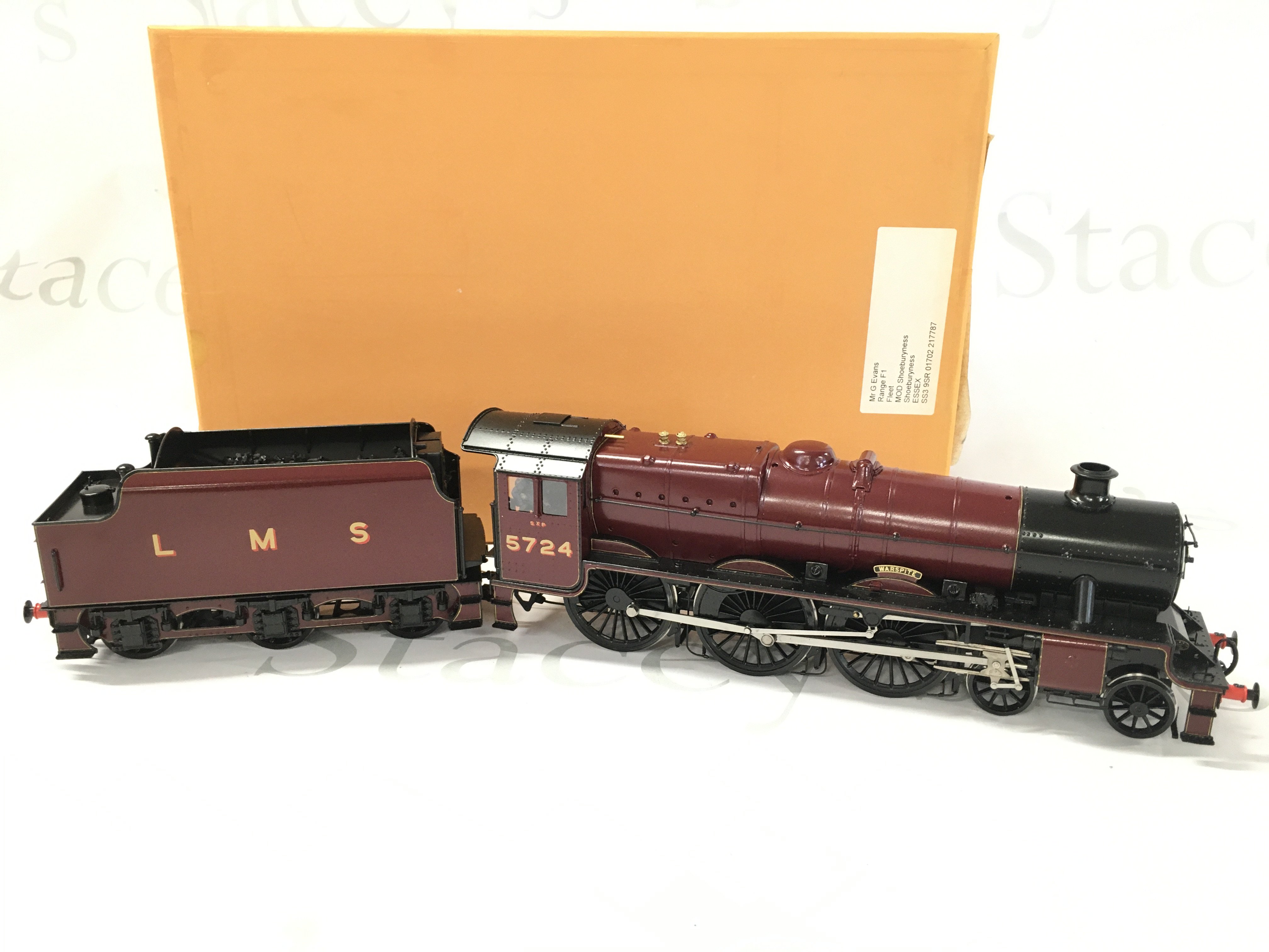 A Boxed 0 Gauge Howes Models 4-6-0 Jubilee Warspite Maroon.