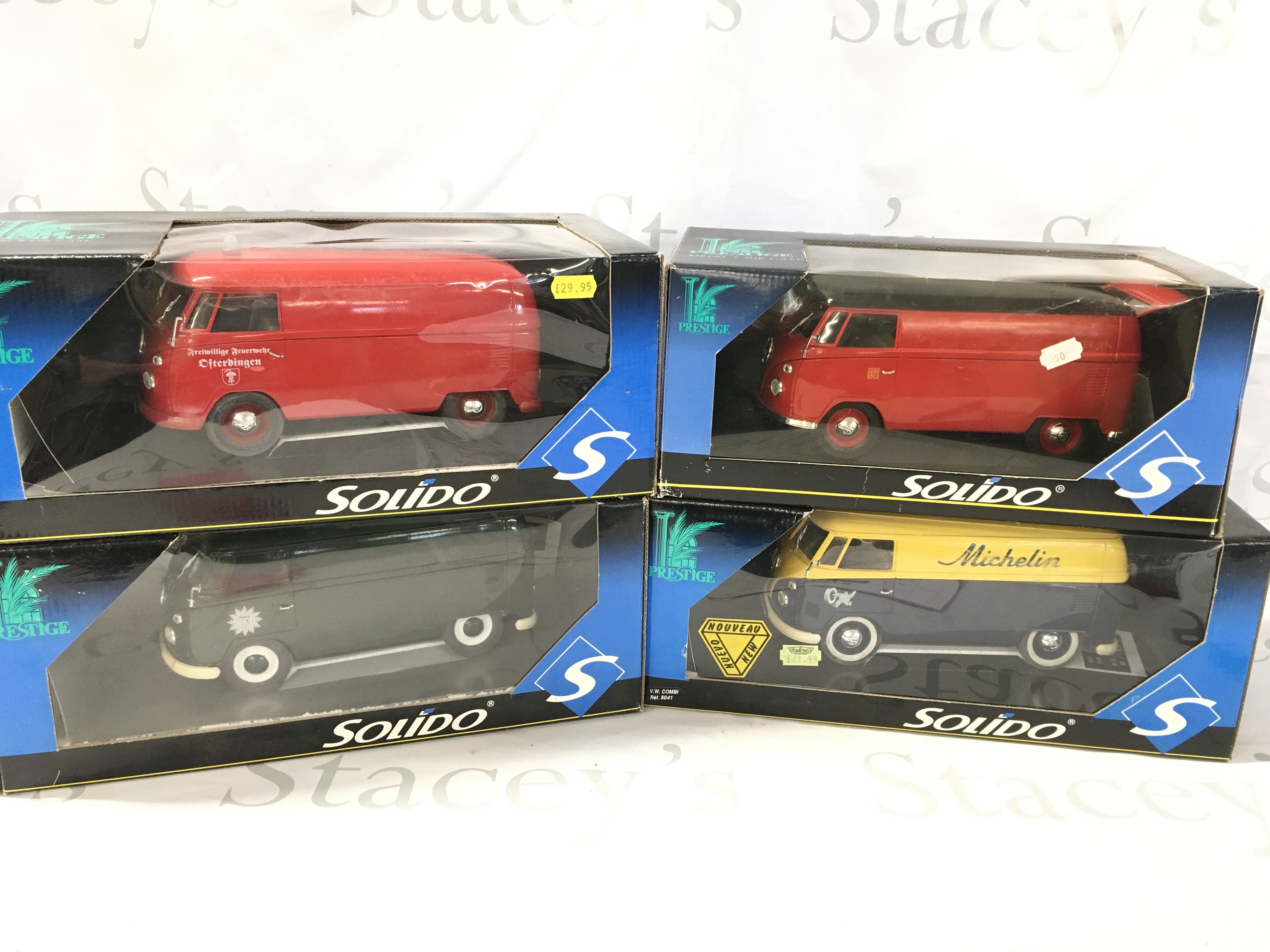 4 Boxed Solido Volkswagen Vans 1/18 Scale.