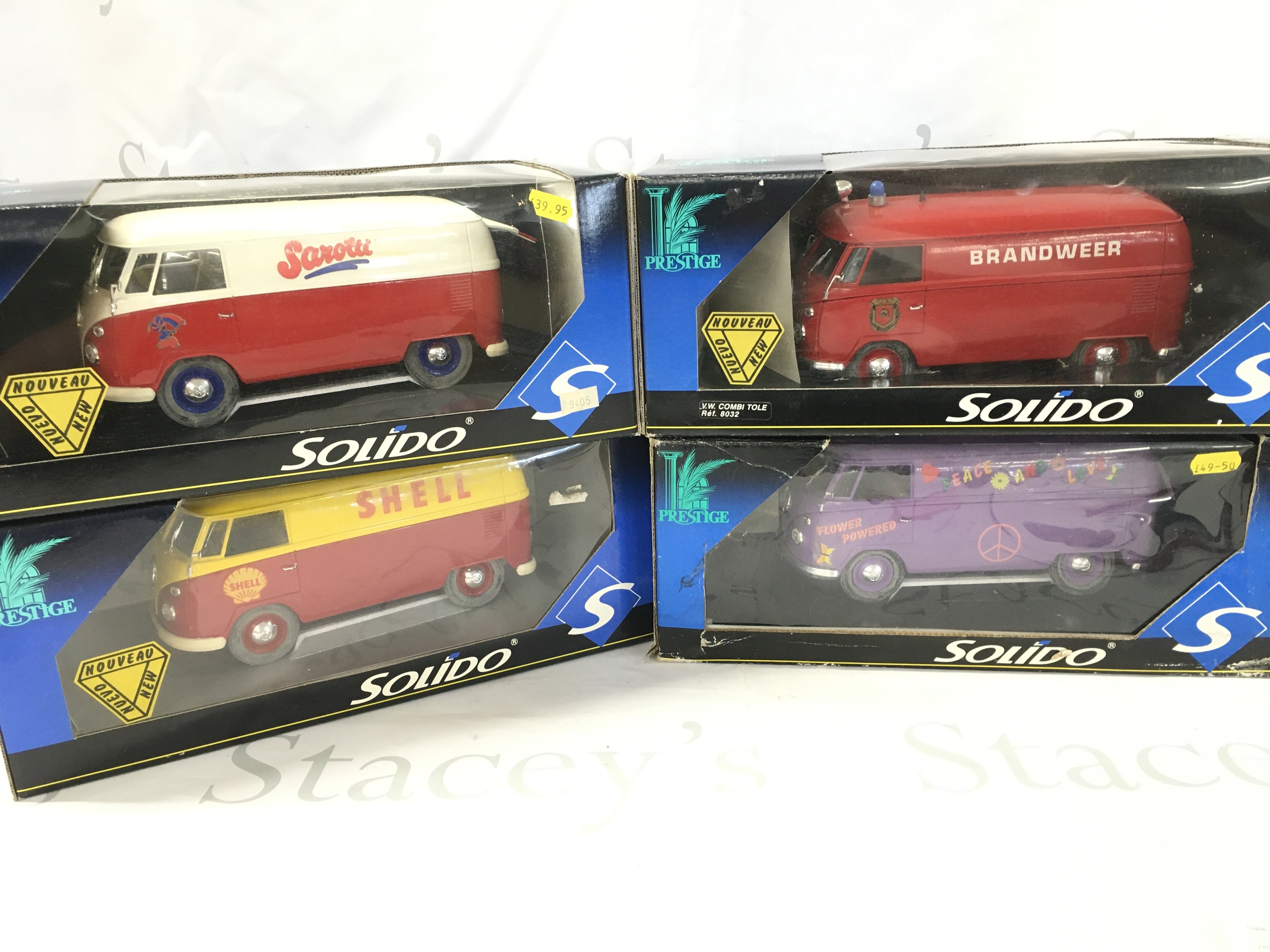 4 Boxed Solido Volkswagen Vans. 1/18 Scale.