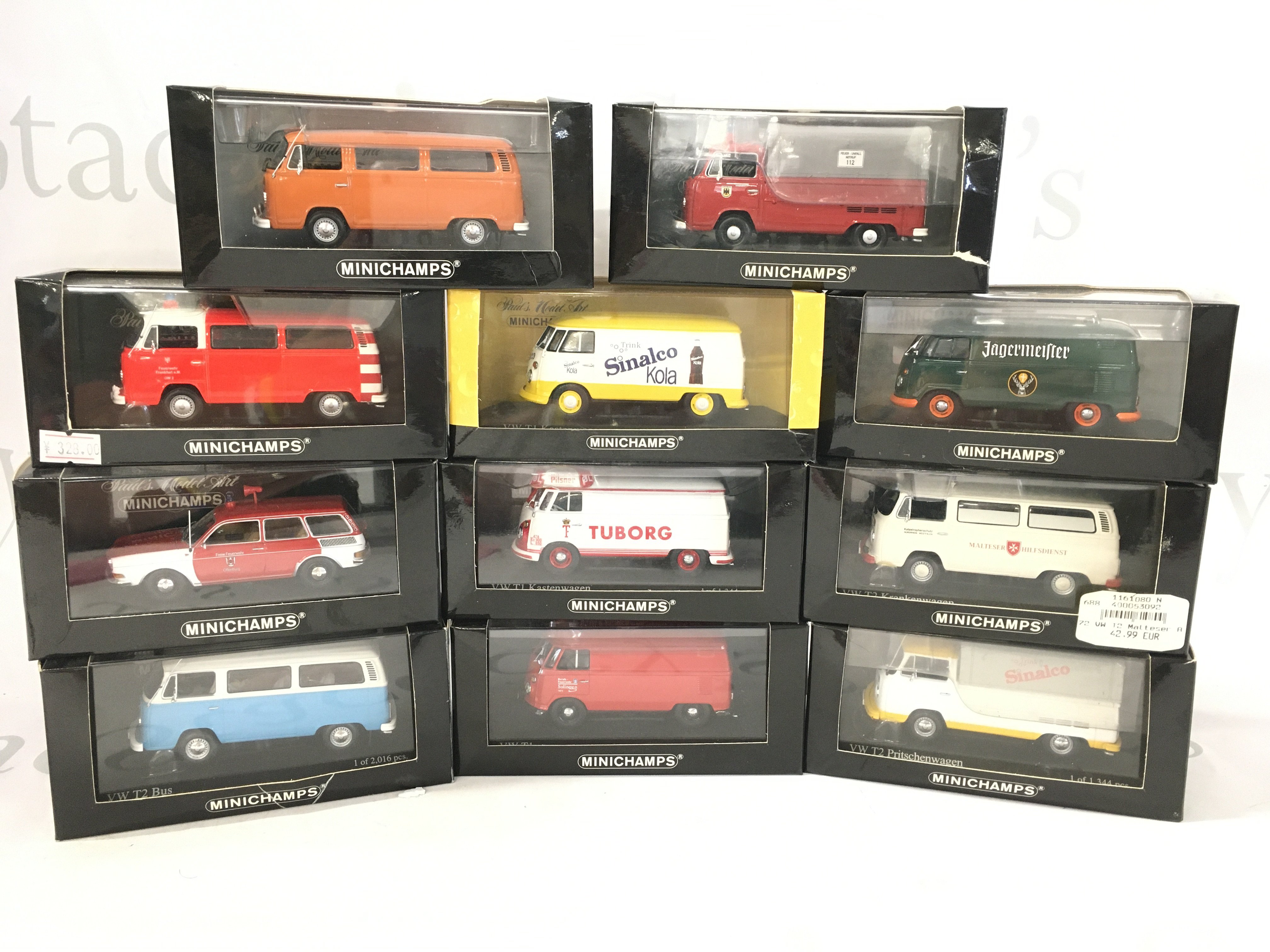 A Collection of z boxed Minichamps Volkswagen Vehicles. 1/43 Scale.