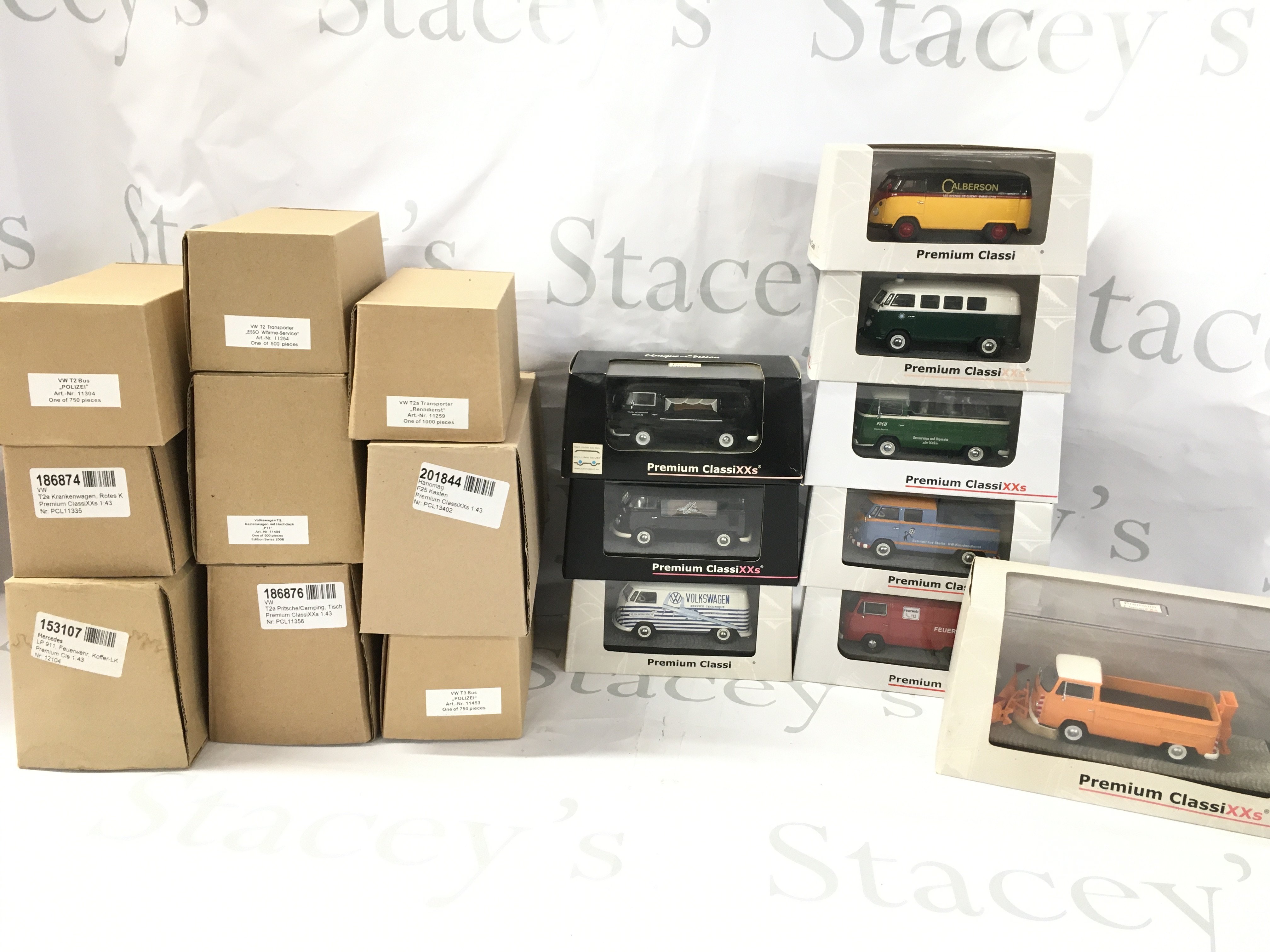 A Collection Of Boxed Premium Classixxs Volkswagen Vehicles.