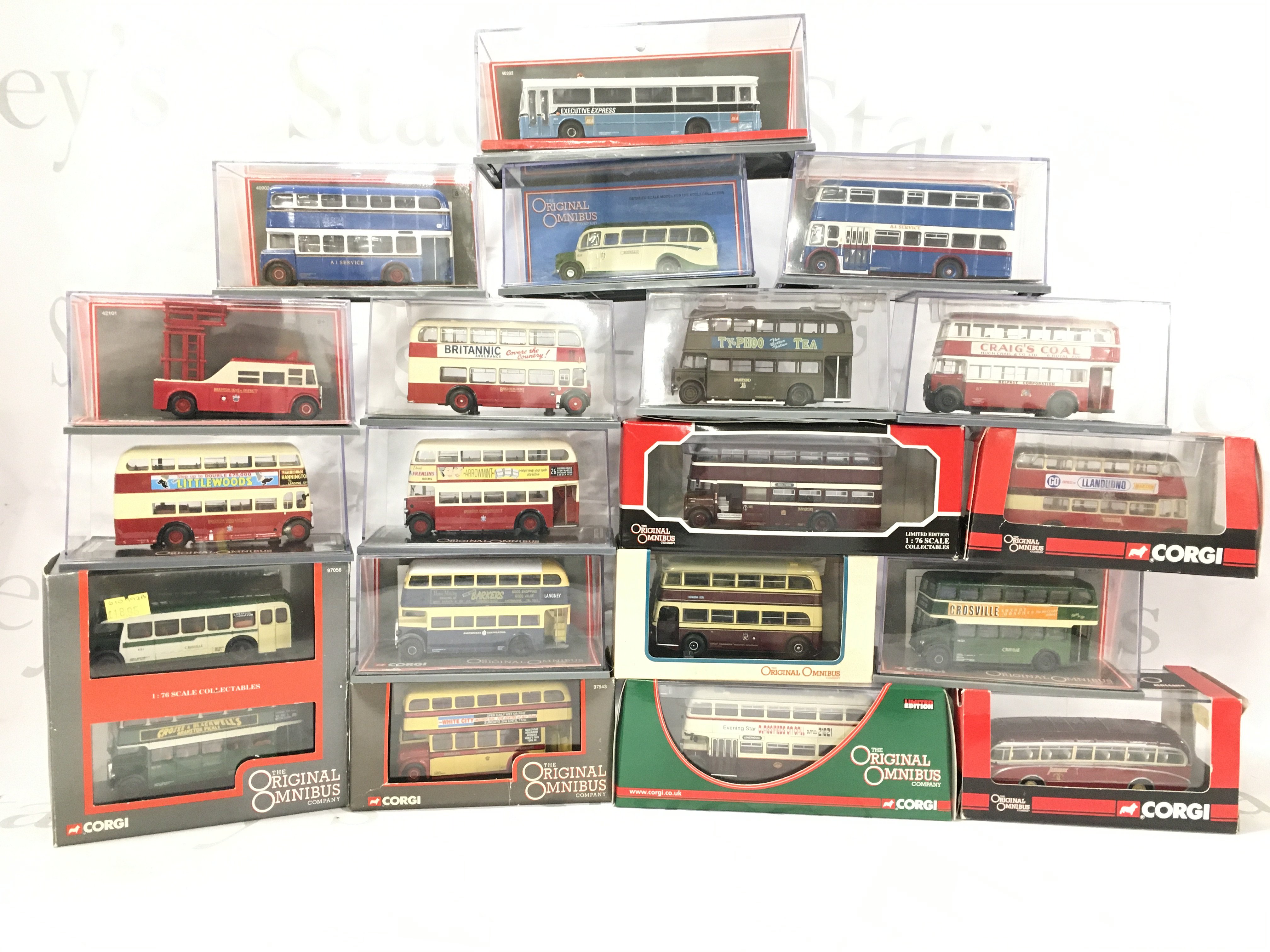 A Collection Of Boxed Corgi Original Omnibus Buses.