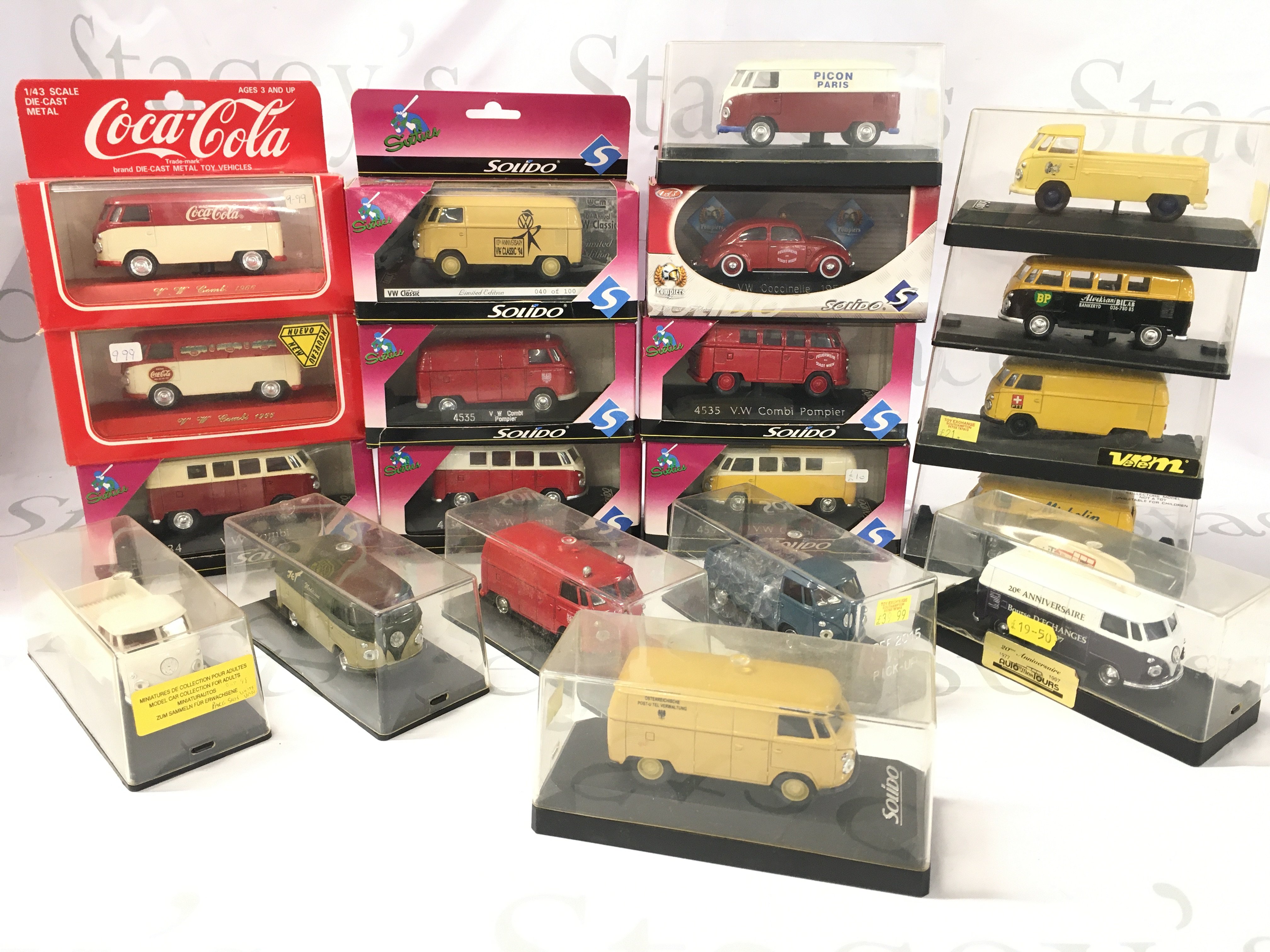 A Collection Of Boxed Solido Diecast Volkswagen Vans.