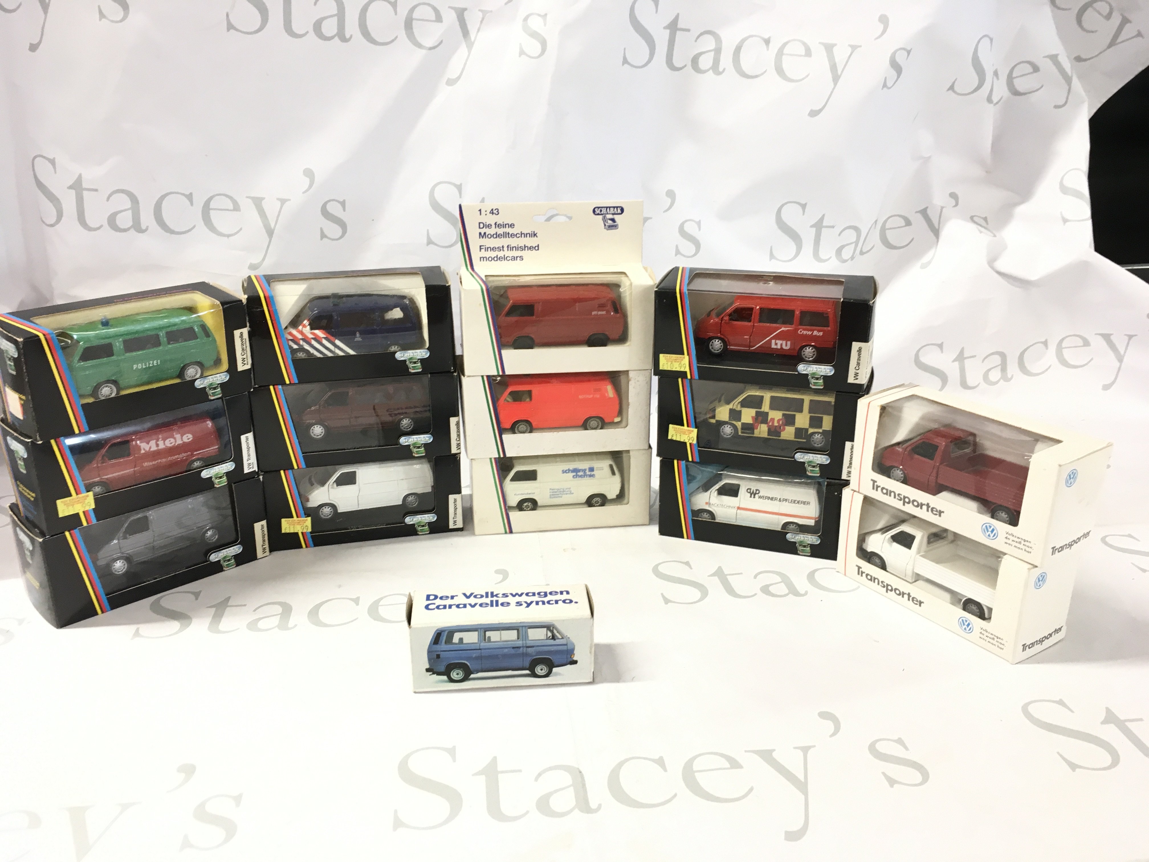 A collection of boxed diecast model vehicles featuring Volkswagen manufactures include Schabak etc. No reserve