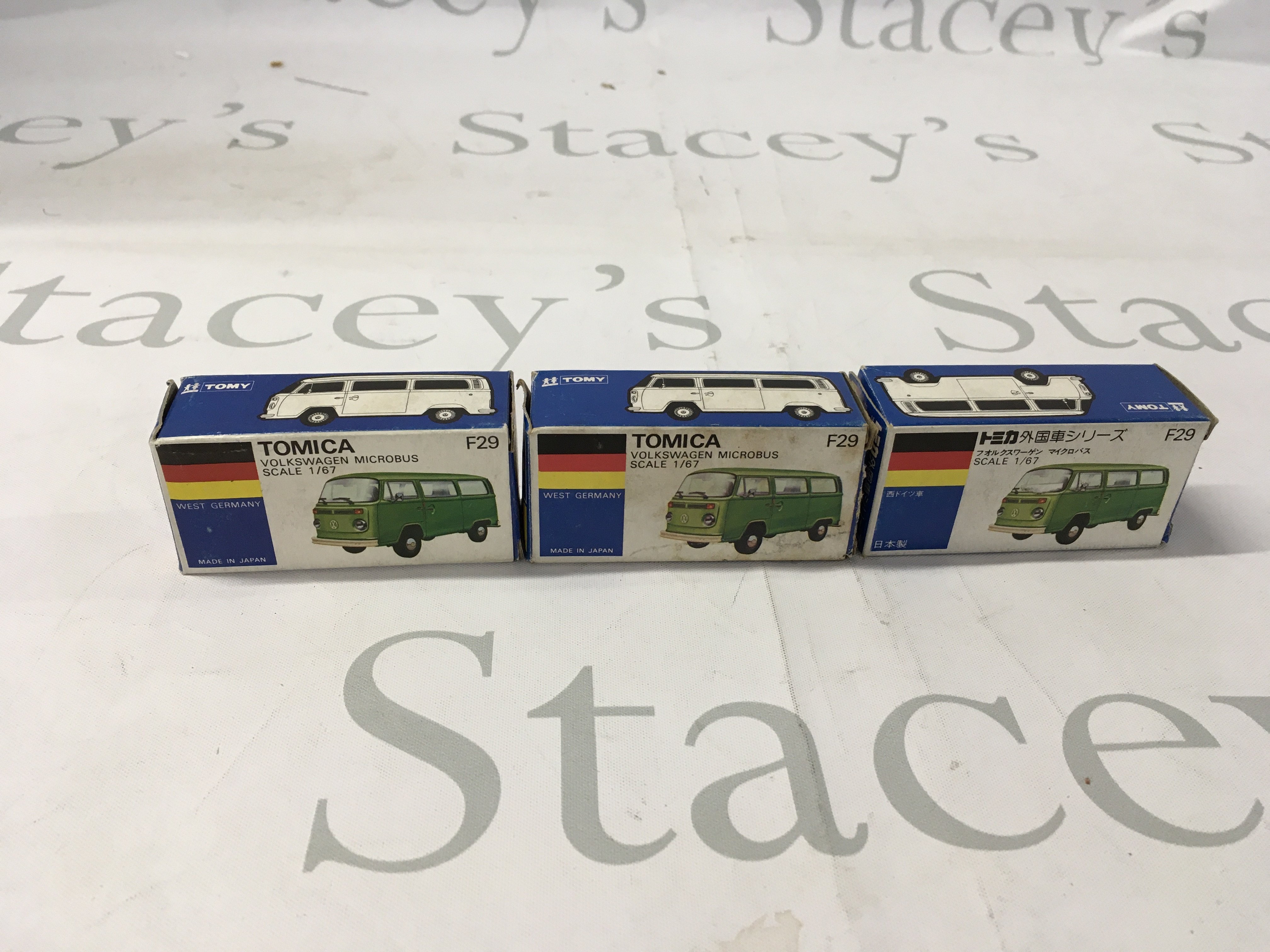 3x boxed Tomica diecast Volkswagen micro us. F29. No reserve